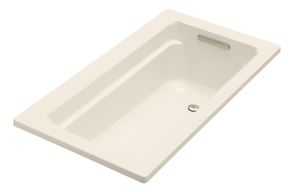KOHLER 1123-47 Archer 32-in x 60-in Almond Acrylic Drop-In Soaking Bathtub (Reversible Drain)