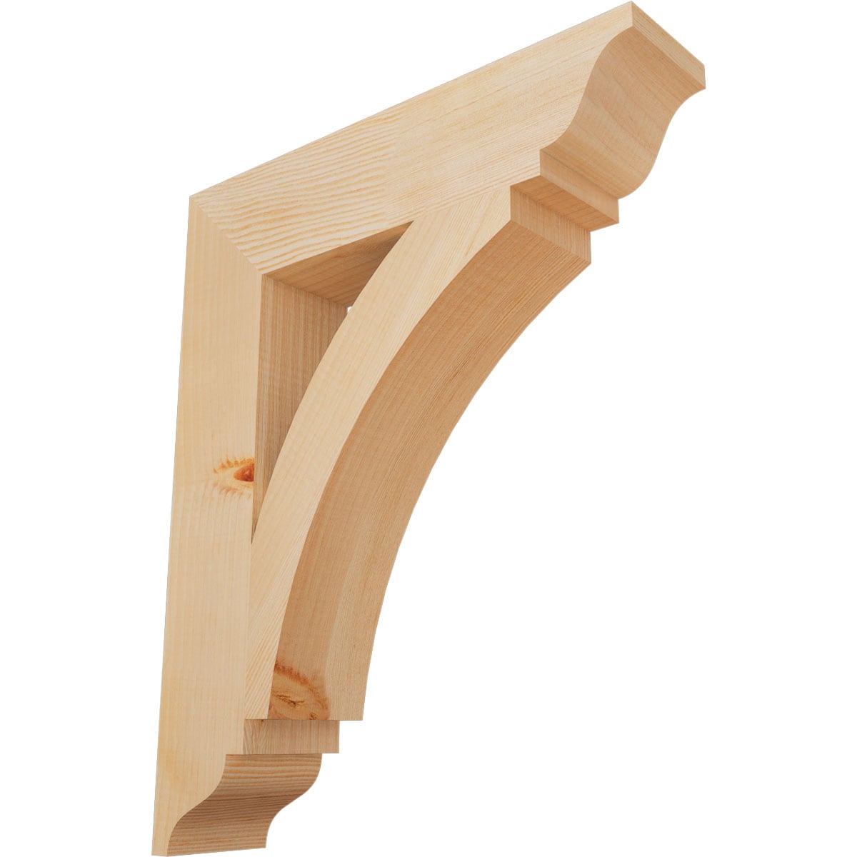 Ekena Millwork BKT04X18X22THR01SDF Thorton traditional smooth 3-1/2-in x 18-in x 22-in Douglas fir Brown Wood Standard bracket