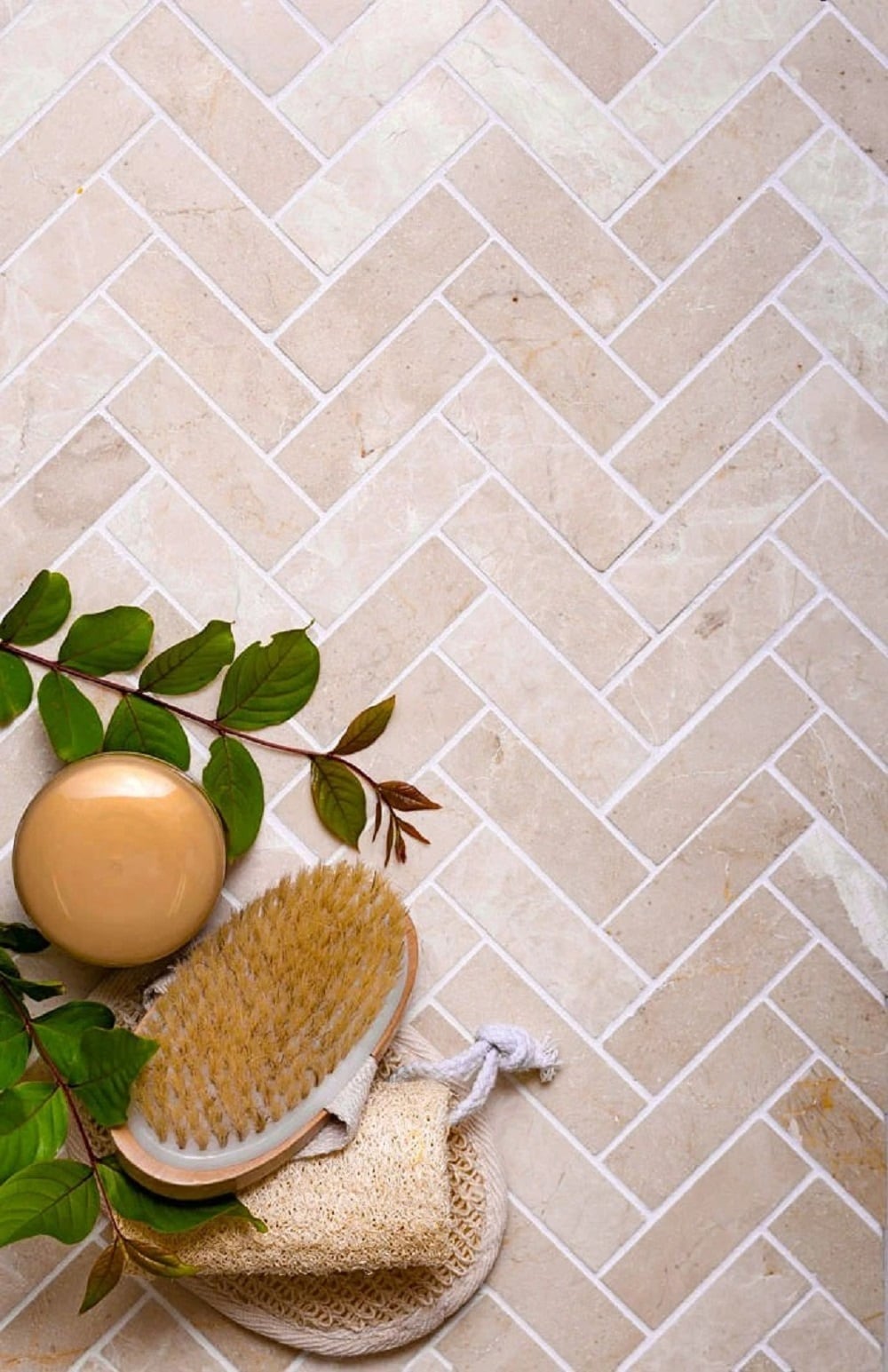 Apollo Tile (Sample) Wall Tile Mini Bricks Beige 4-in x 4-in Polished Marble Wall Tile