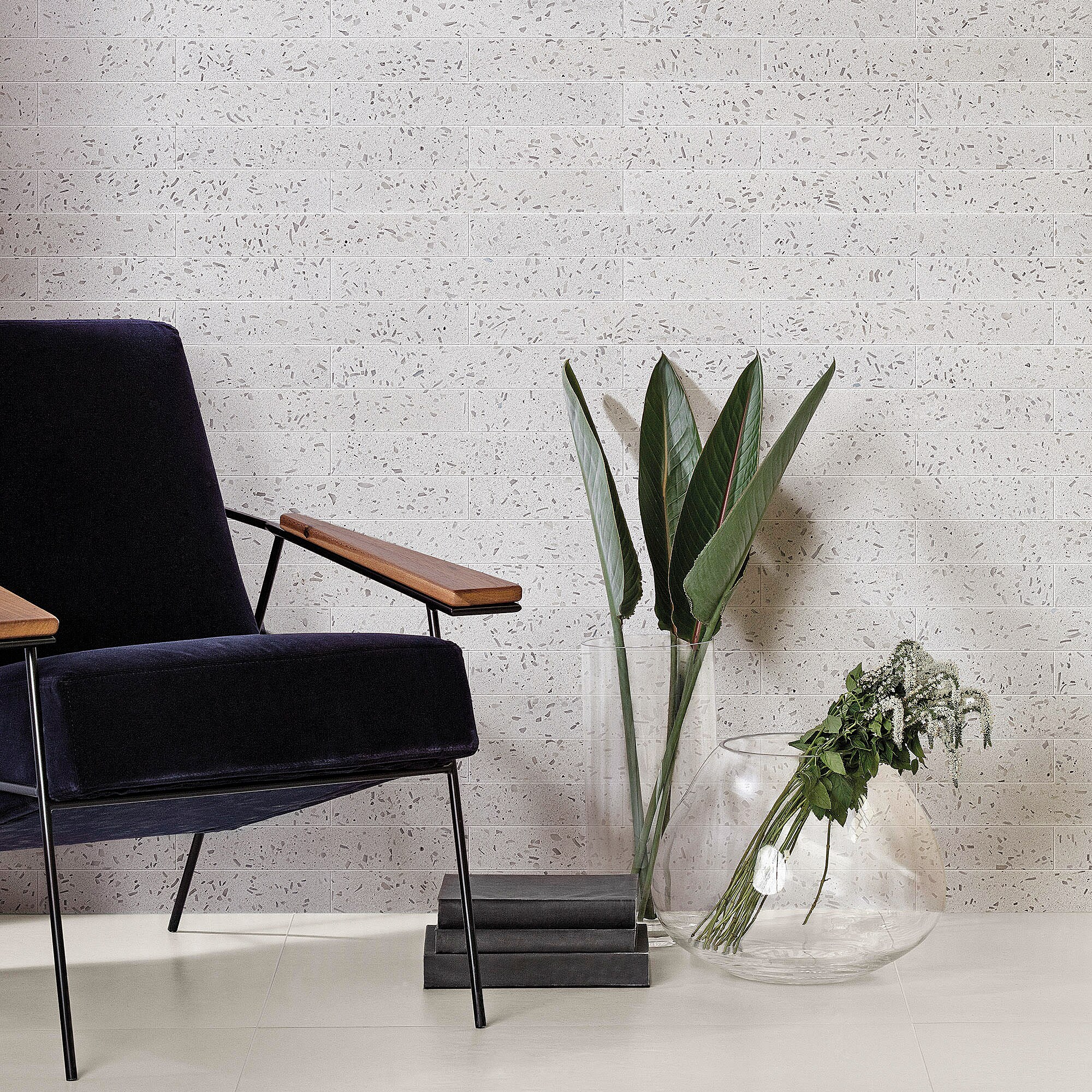Artmore Tile Stone ft/ Slate Wall Terrazzo 3-in Tile Lunar Gray department Look Carton) in Stone at the 16-in Matte Brick x (5.38-sq. Tile Natural