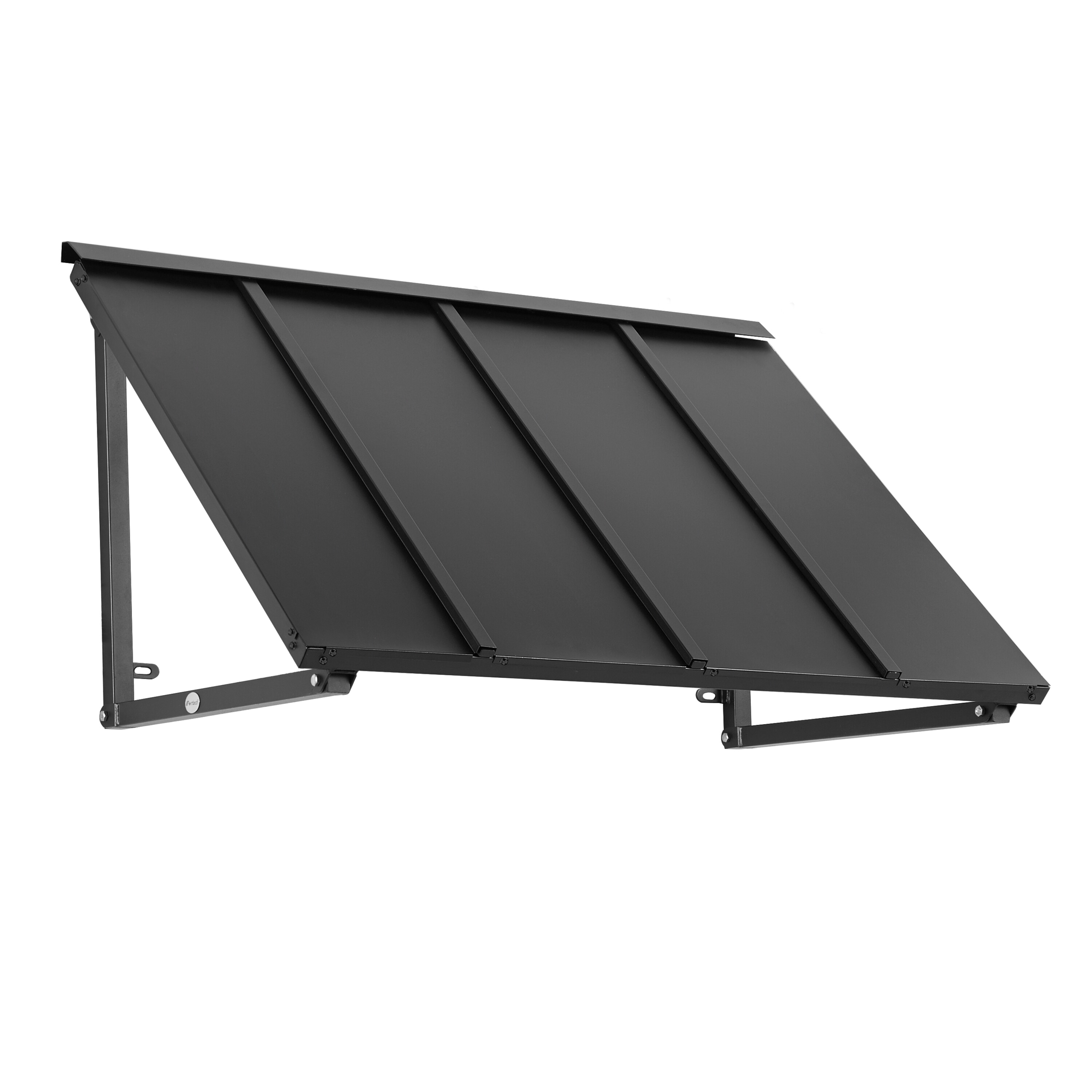 Awntech H22-L-4K Houstonian 56-in Wide x 24-in Projection x 24-in Height Metal Black Solid Fixed Window/Door Awning