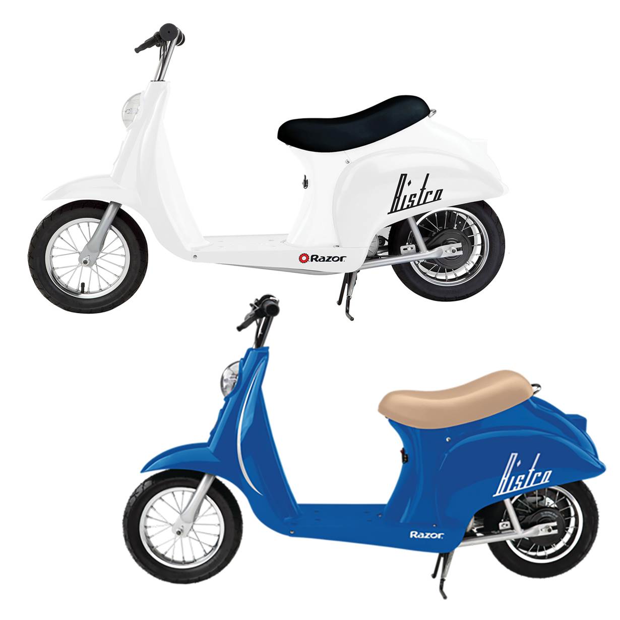 Pocket Mod Euro 24v 250w Electric Motor Scooter (2-pack), White and Blue Rubber | - Razor 111109