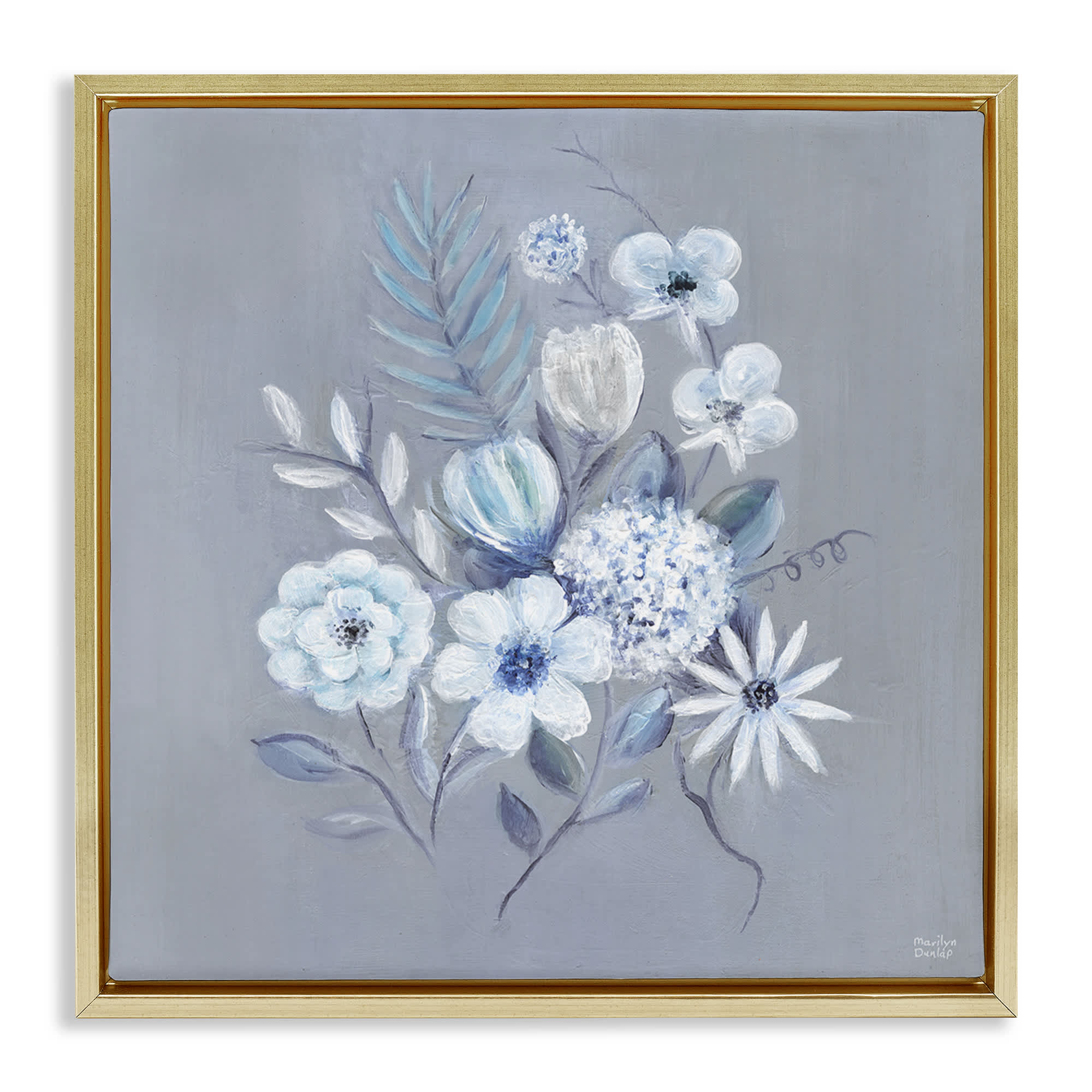 Stupell Industries BS-270-FFG-24X24 Mixed Flower Bundle Gold Framed Floater Canvas Wall Art By Marilyn Dunlap 25 x 25