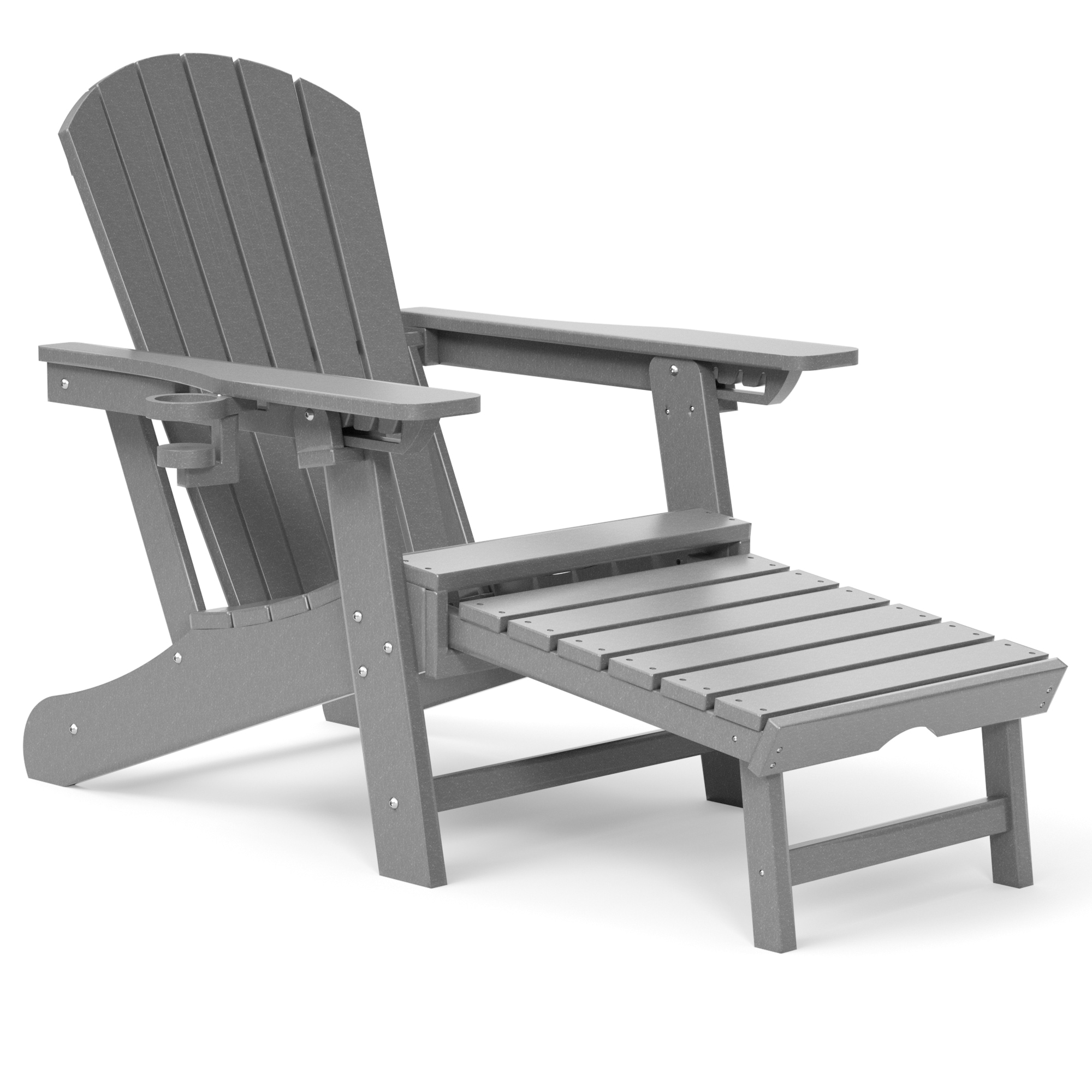 Poly furniture Adirondack Chairs Gray Hdpe Frame Stationary Chaise ...