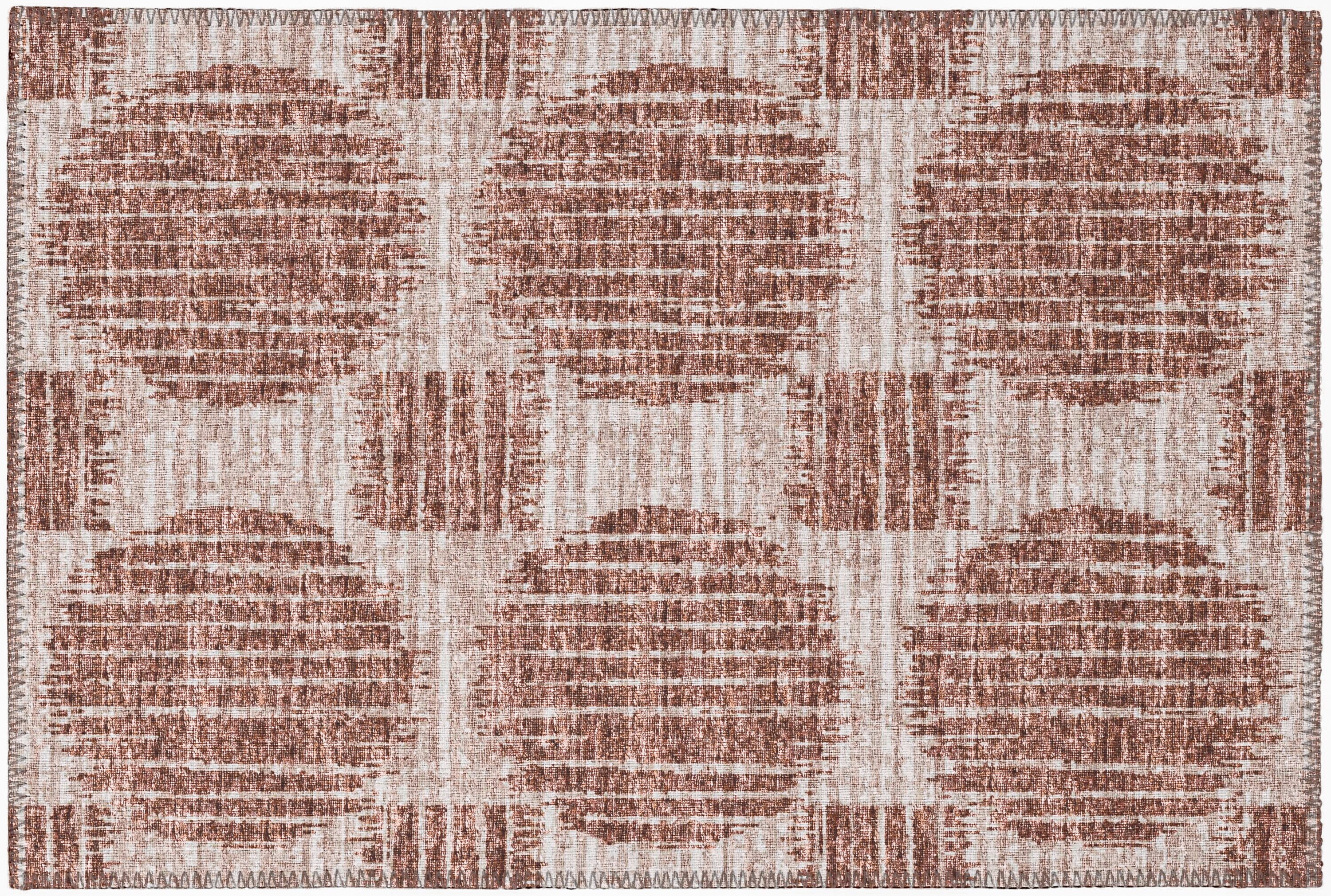 Addison Rugs AYU43BR20X30 Yuma 2 x 3 (ft) Chenille Brown Rectangular Indoor/Outdoor Geometric Mid-Century Modern Machine washable Throw rug