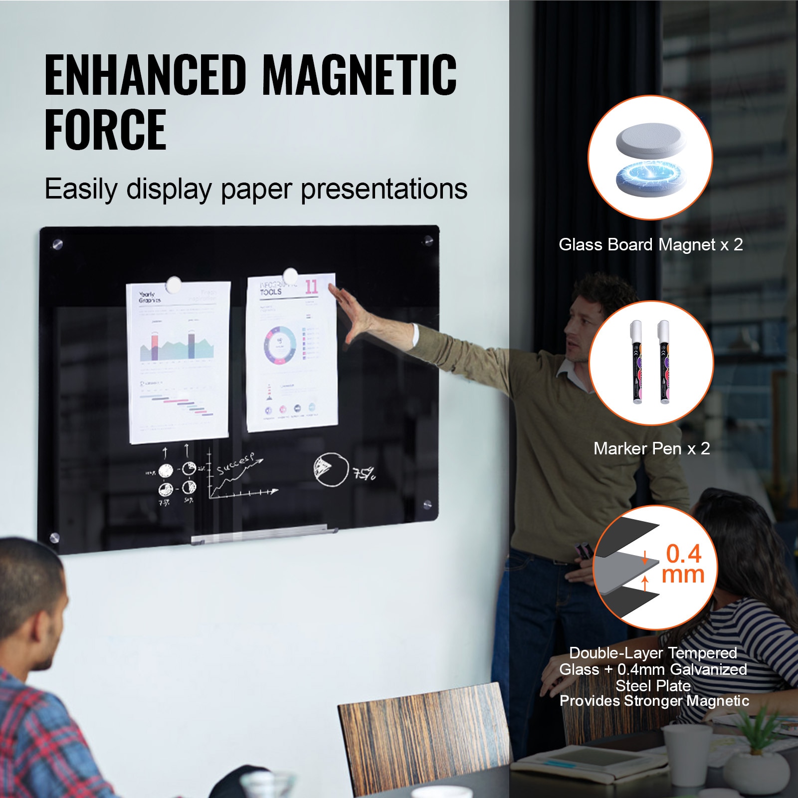 VEVOR SCCXGCBLBGHB05664V0 Dry-Erase-Bulletin-Boards - View #3