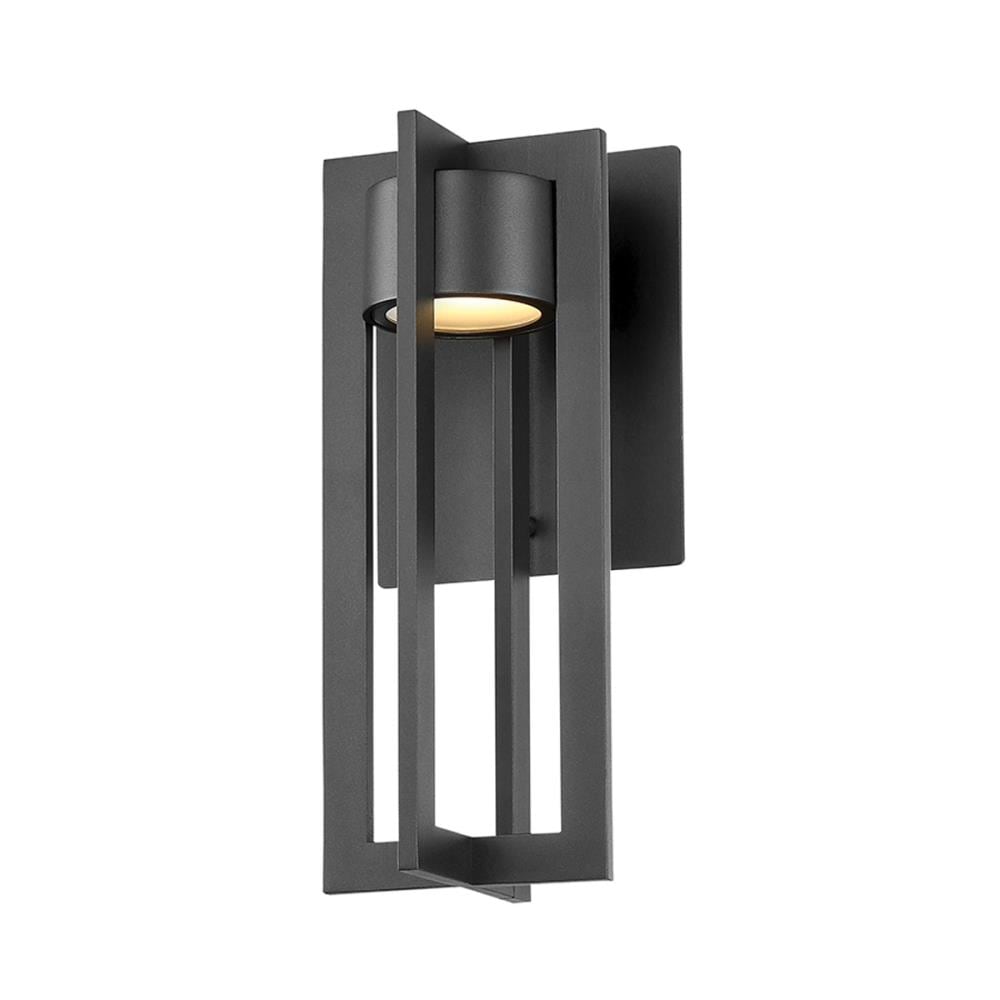 dweLED WS-W48612-BK Chamber 1 -Light 12-in H Matte Black Hardwired Dark Sky Integrated LED Outdoor Wall Light