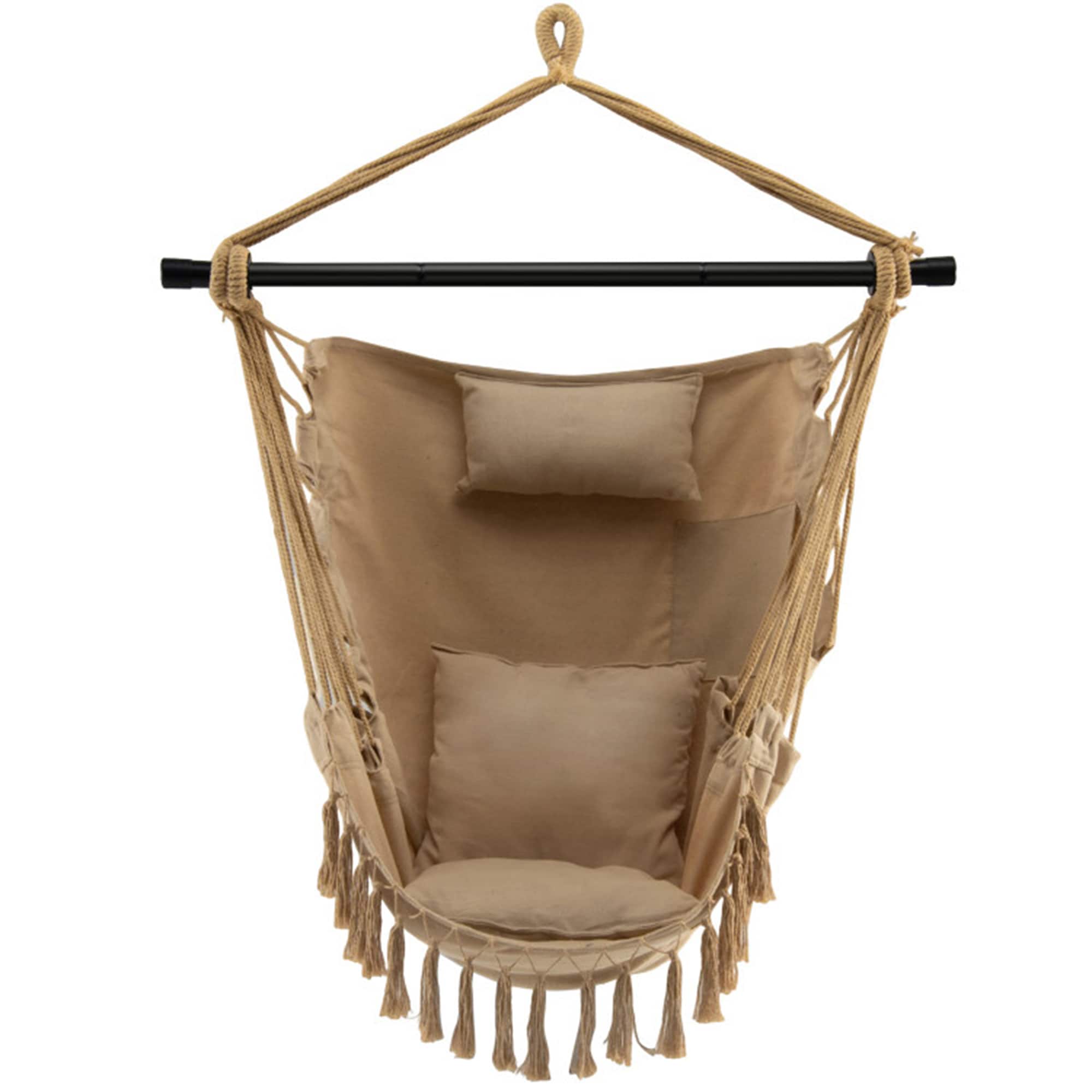 Clihome CL-BE-10556 Comfortable Hammock Swing Beige Fabric Hammock