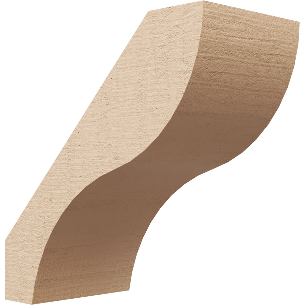 Ekena Millwork BRCUR05X10X10GNVRCPR 5-in x 10-in x 10-in Primed Urethane Geneva Rough Cedar Woodgrain TimberThane KneeBrace
