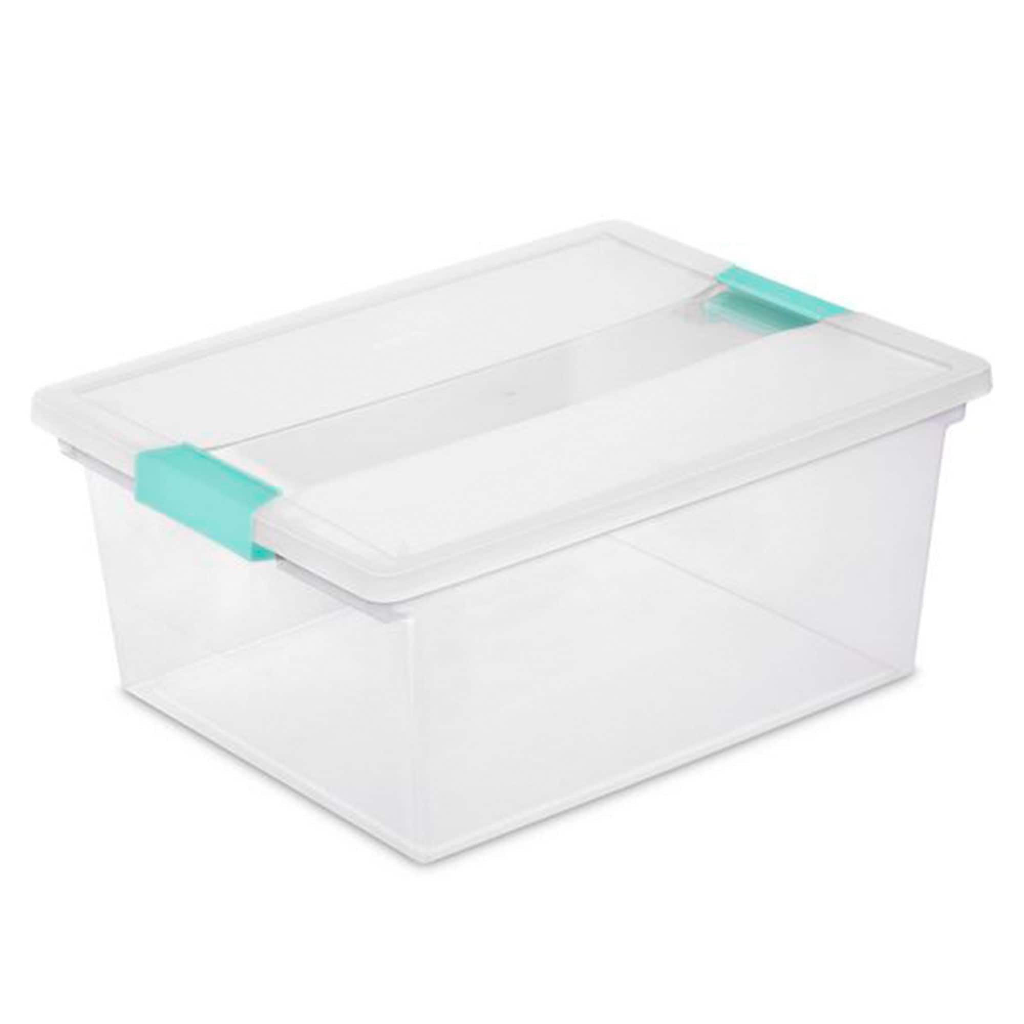 Sterilite 28 Quart Clear Plastic Stacking Storage Container Box w