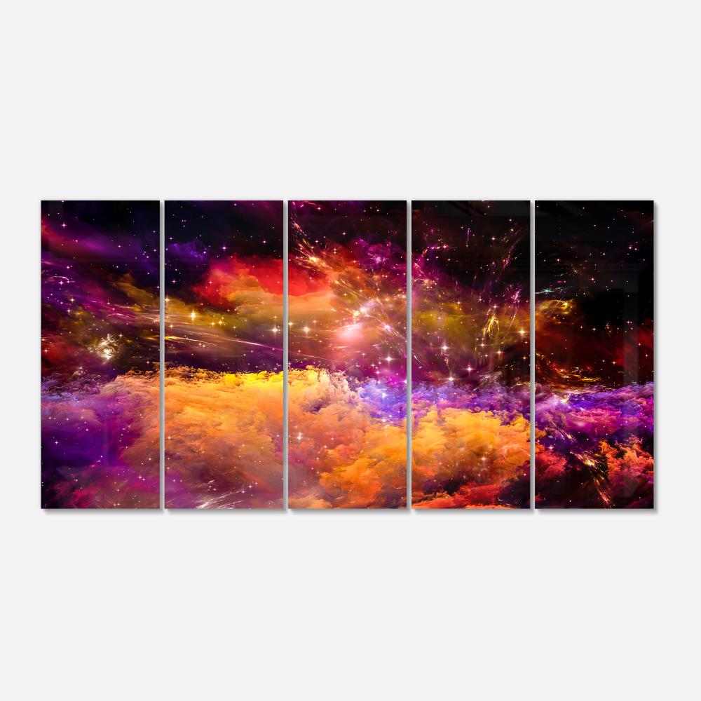 Designart 28-in H x 60-in W Abstract Metal Print in the Wall Art ...