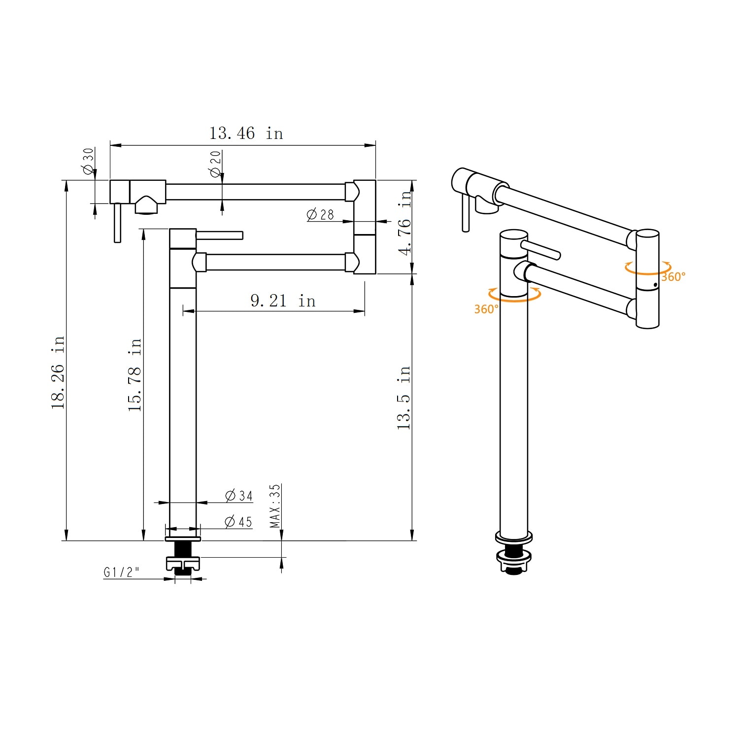 WELLFOR DTG-20BN Kitchen-Faucets - View #6