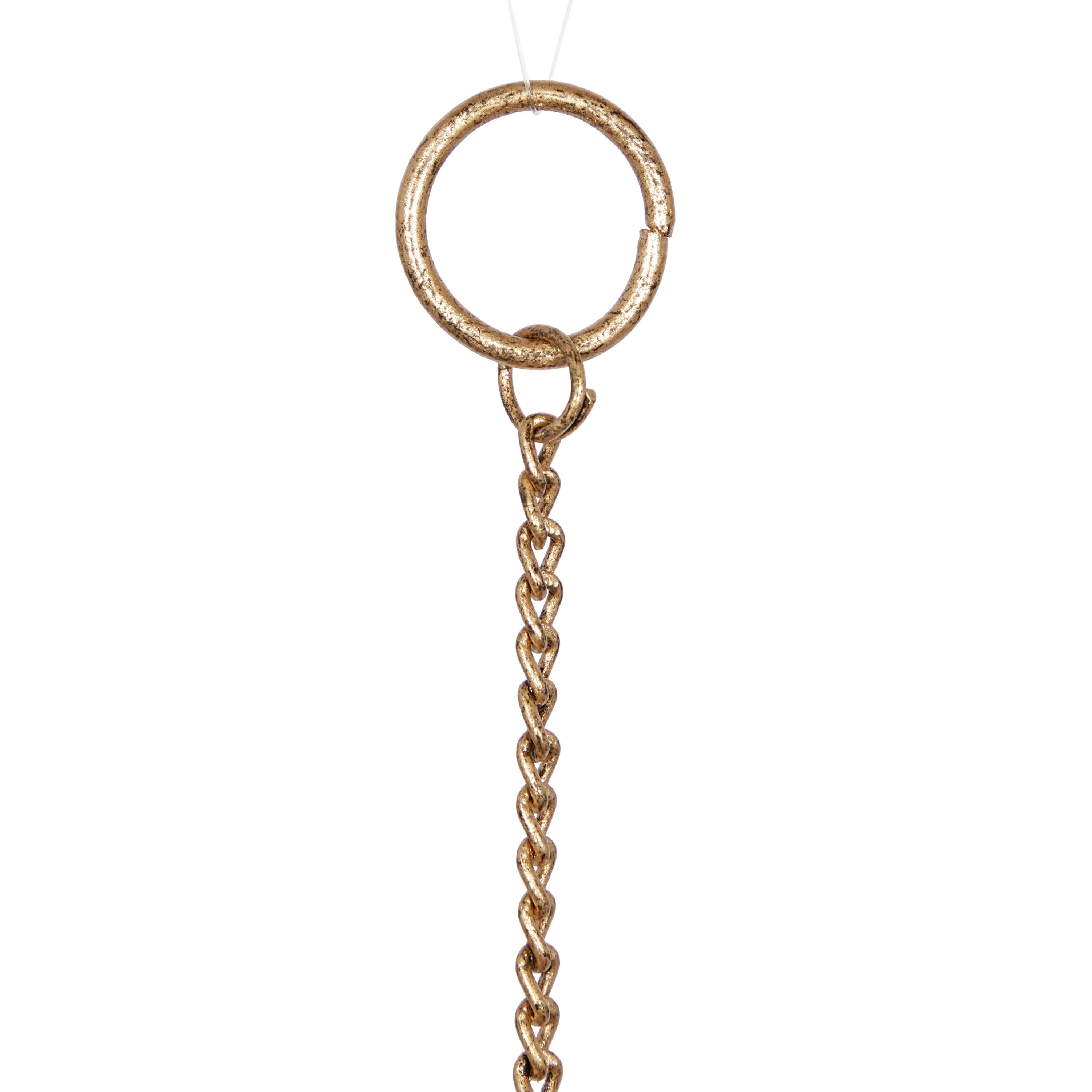 Gold Metal Moon and Star Windchime with Bead Accents, 39"