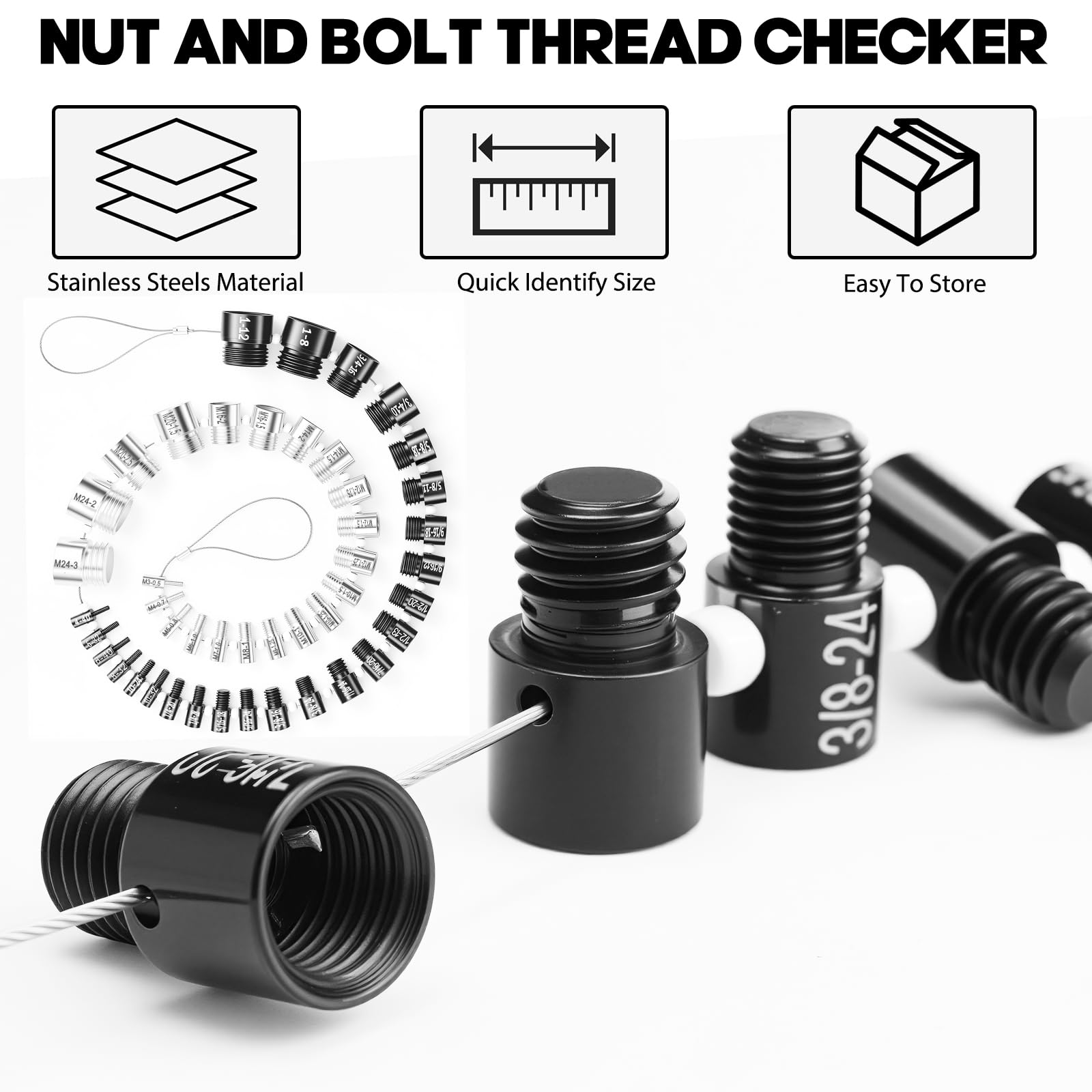 Afoxsos LAF0728F099 Metric-Thread-Guages - View #3