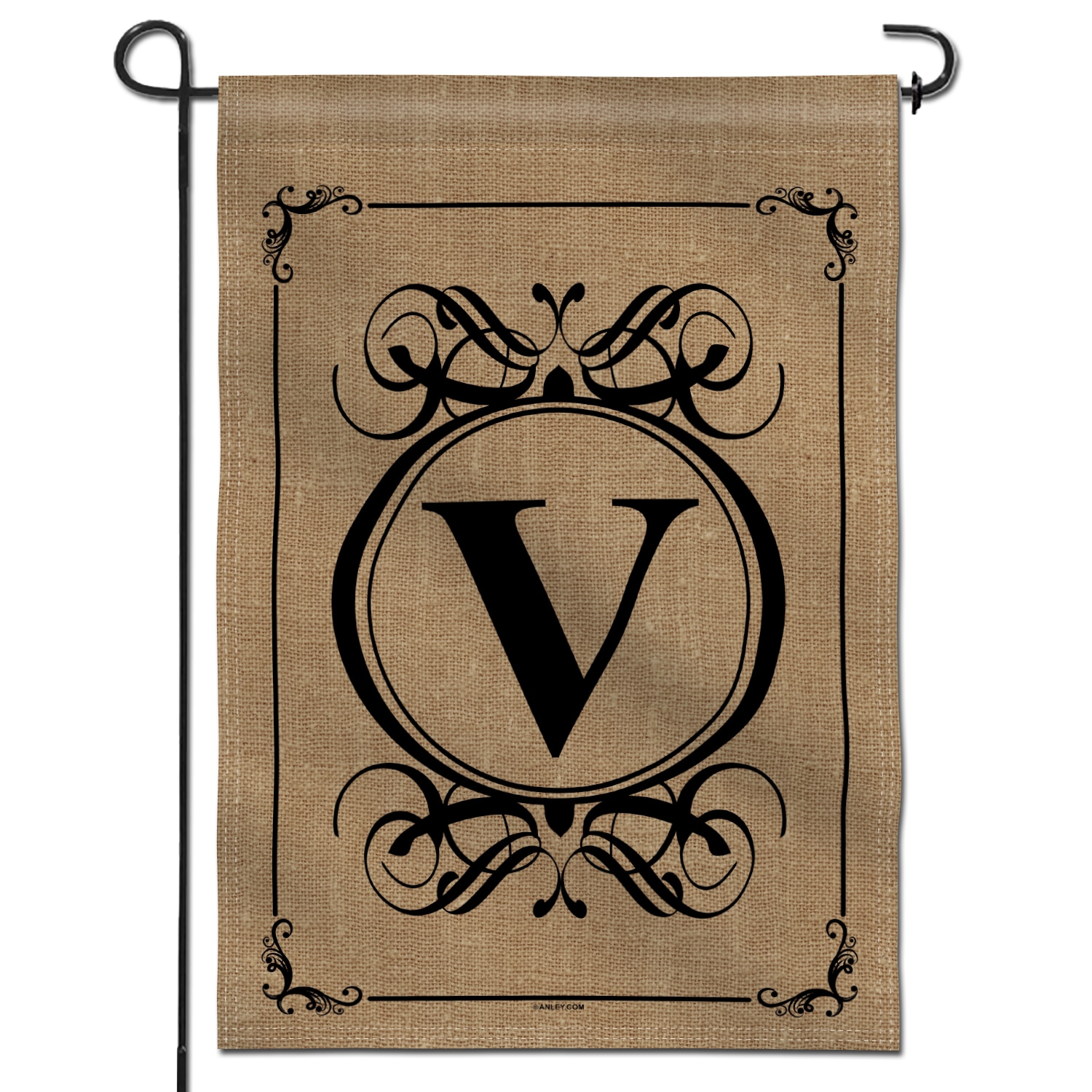 Anley A.FLAG.GARDEN.N45.V Letter V 1-ft W x 1.5-ft H Monogram Garden flag
