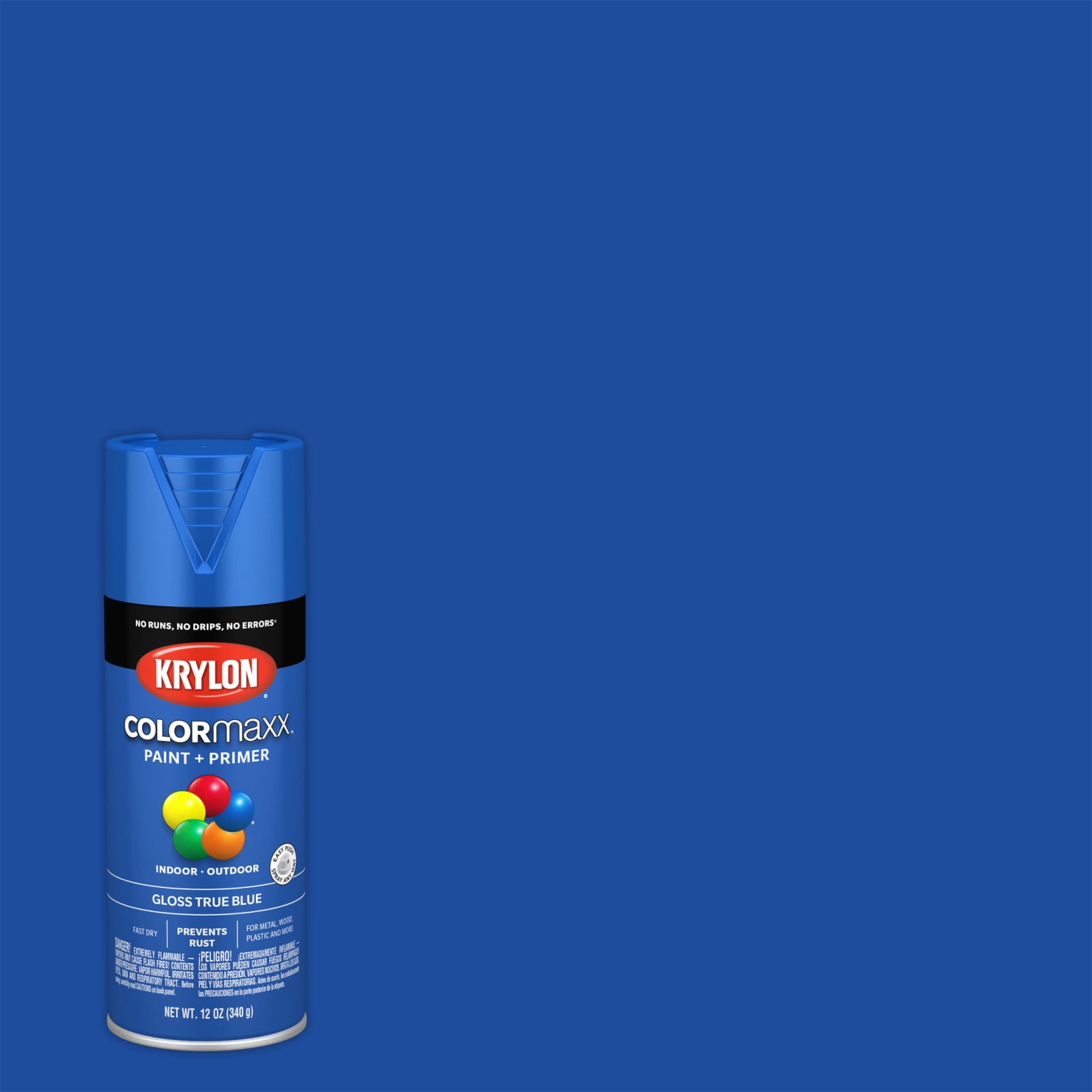 Krylon COLORmaxx Gloss True Blue Spray Paint and Primer In One (NET WT ...