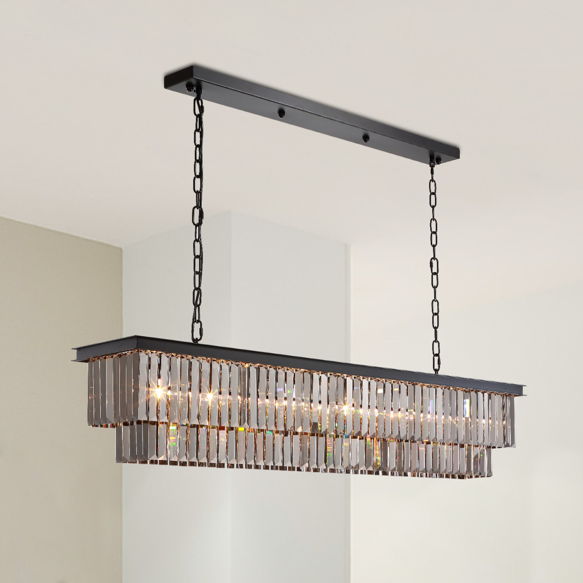 Antoine Dining Room 8-Light Smoke Gary Modern/Contemporary Dry Rated ...