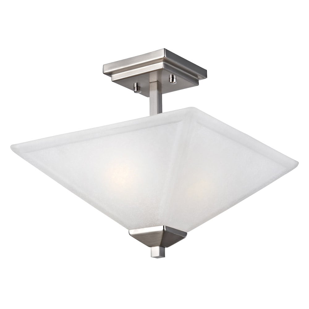 Design House 587824 Torino 2 -Light 13-in Satin Nickel Semi Flush Mount Light