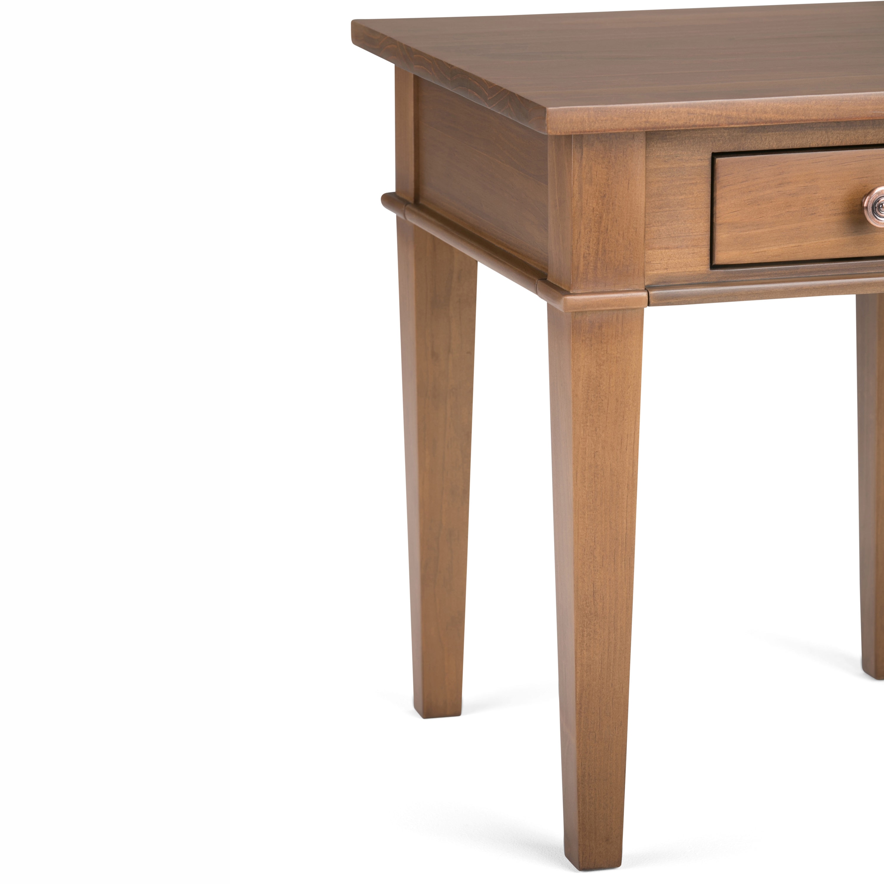Carlton Medium Saddle Brown Solid Wood End Table with Storage