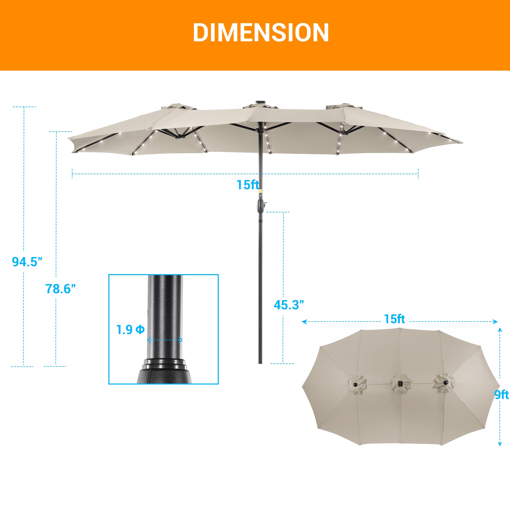 Sonkuki SD-LED159SD-BASE Umbrellas-2 - View #2