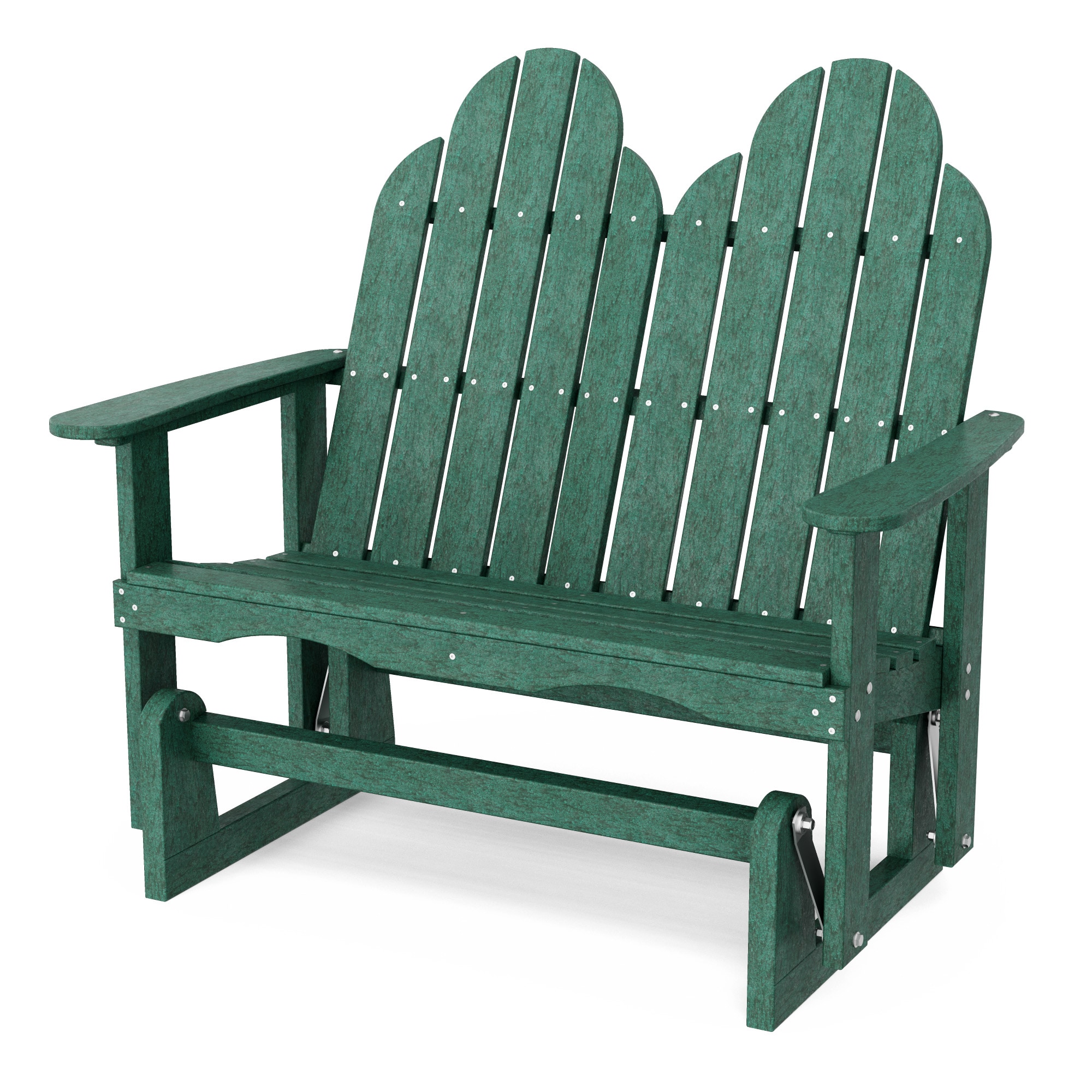 Wildridge LCC-208-TG Classic Adirondack 2 -person Turf Green HDPE Outdoor Glider