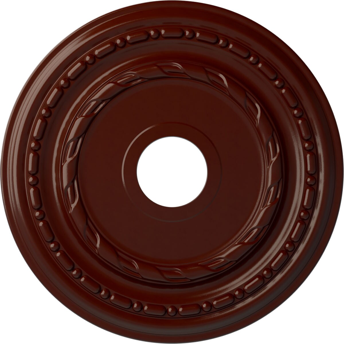 Ekena Millwork CM17DUBMF Dublin 17.875-in W x 17.875-in L Painted Brushed Mahogany Polyurethane Whole Ceiling Medallion