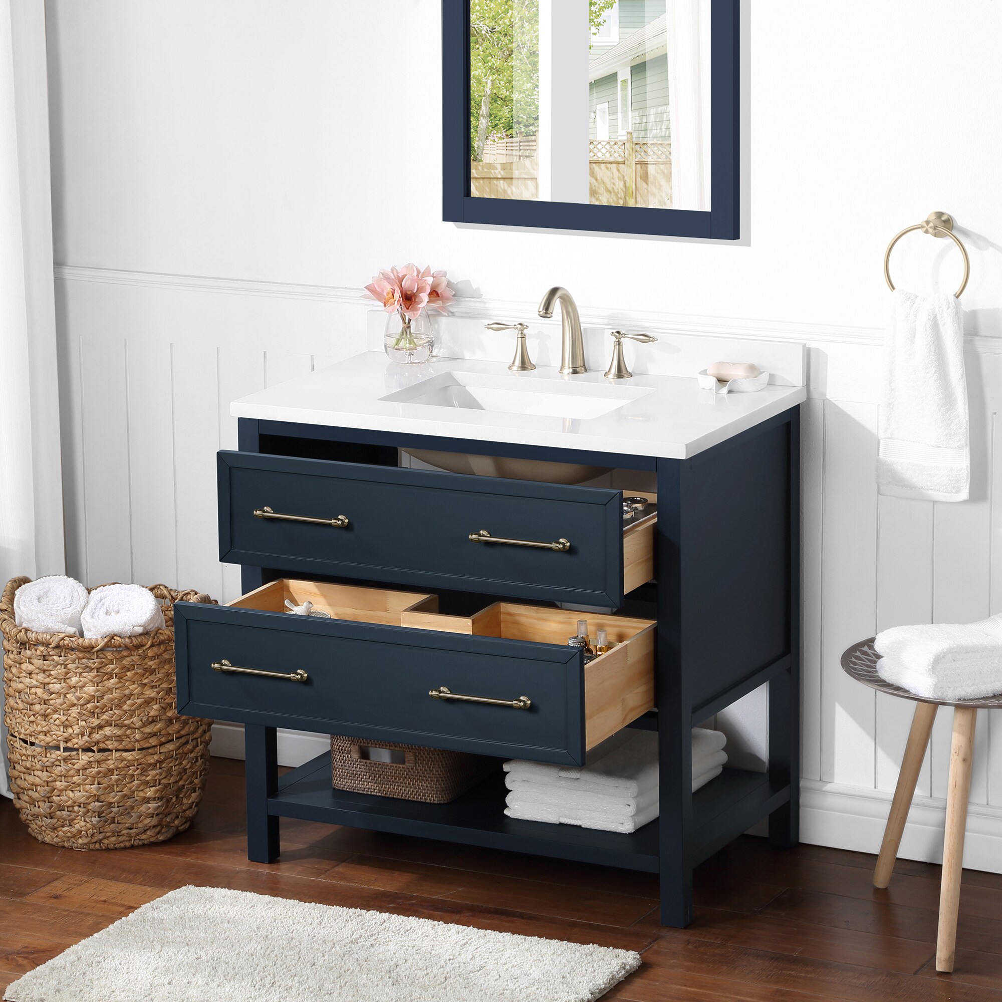 allen + roth A+R 60-IN WINDSOR BLUE VANITY at