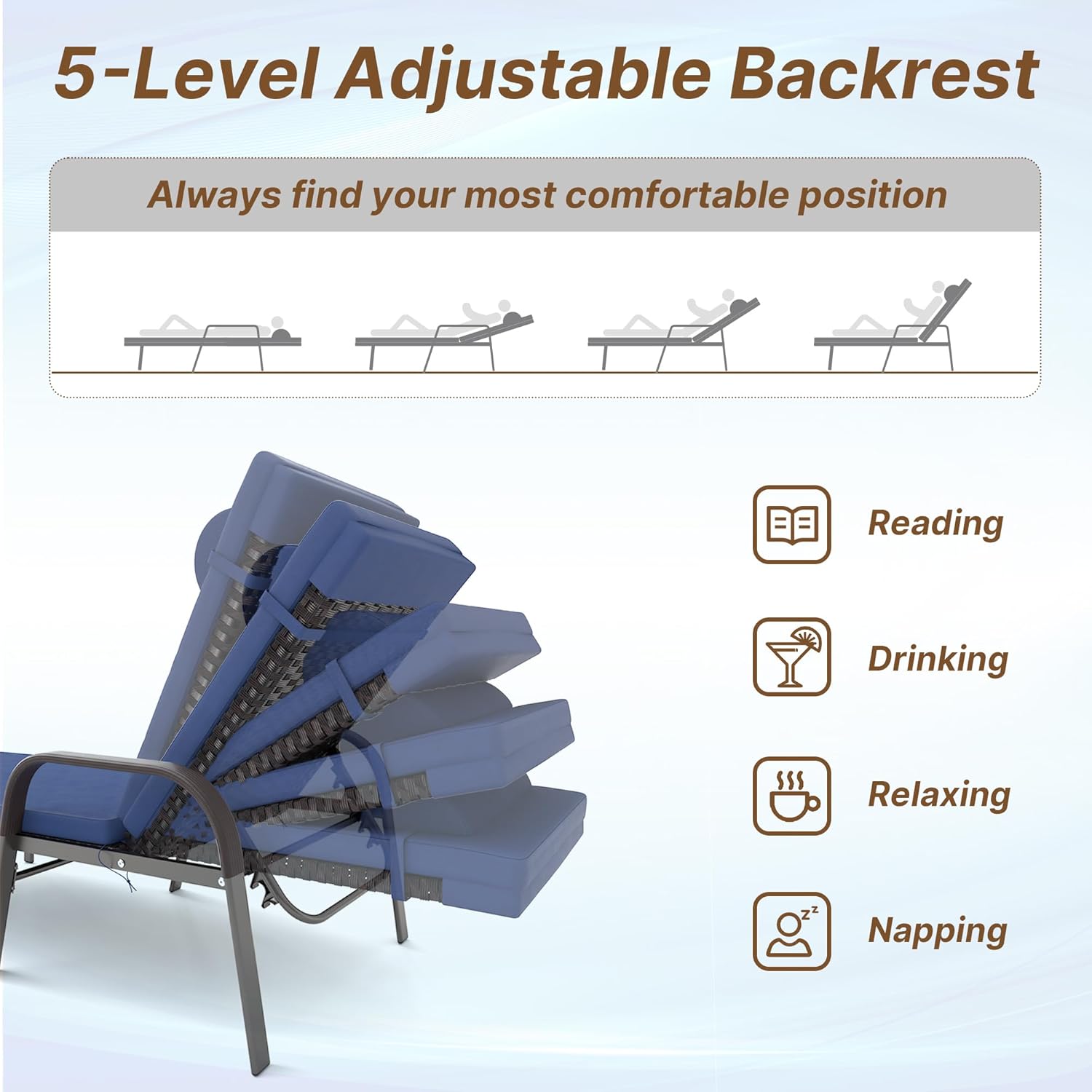ALAULM LS-ARMTC-NAVY Chaises-Settees - View #4