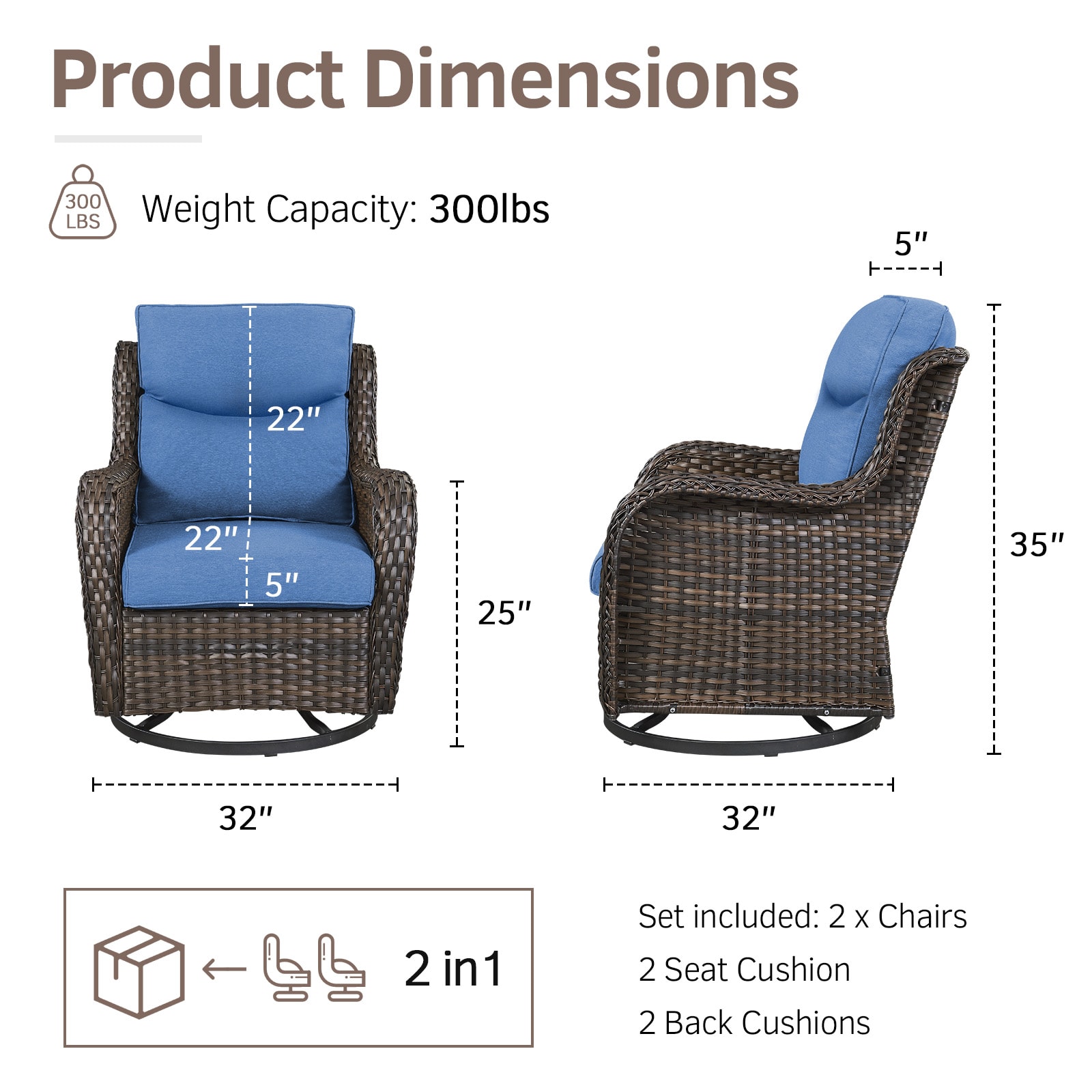 Jeehope PA023-1XL Patio-Conversation-Sets - View #8