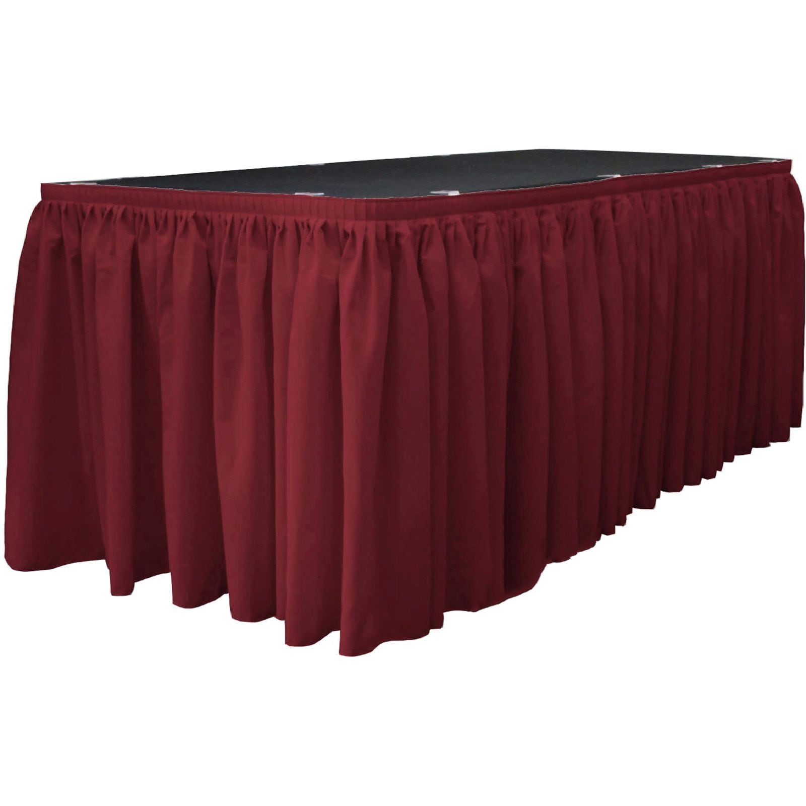 Slickblue Indoor Outdoor Event Setup Polyester Poplin Table Skirt with Hook and Loop Clips for Banquet Tables Multiple Size and Color Options