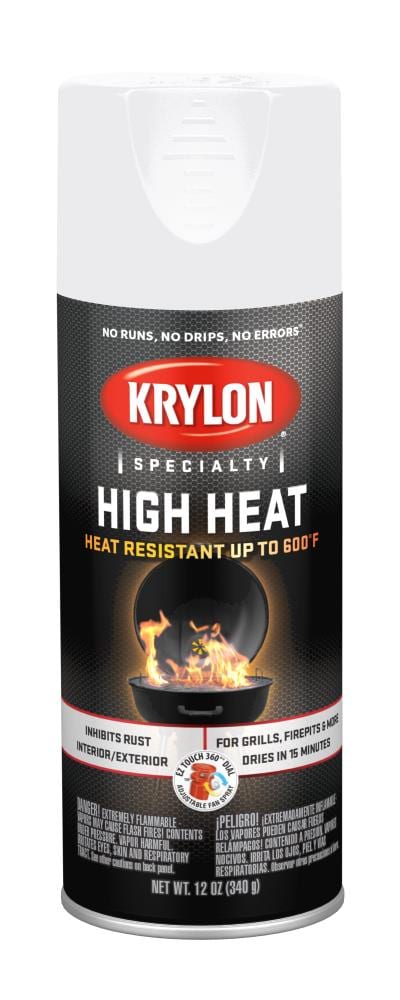 Krylon High Heat Satin White Spray Paint (NET WT. 12-oz) in the Spray ...