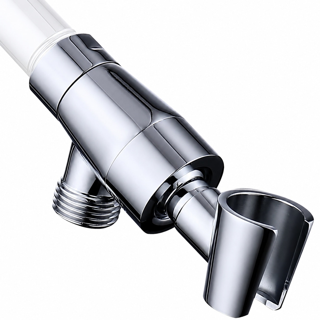 Aoibox - Metal Shower Head Holder Adjustable Universal Shower Arm Mount Chrome Finish Solid Bras...