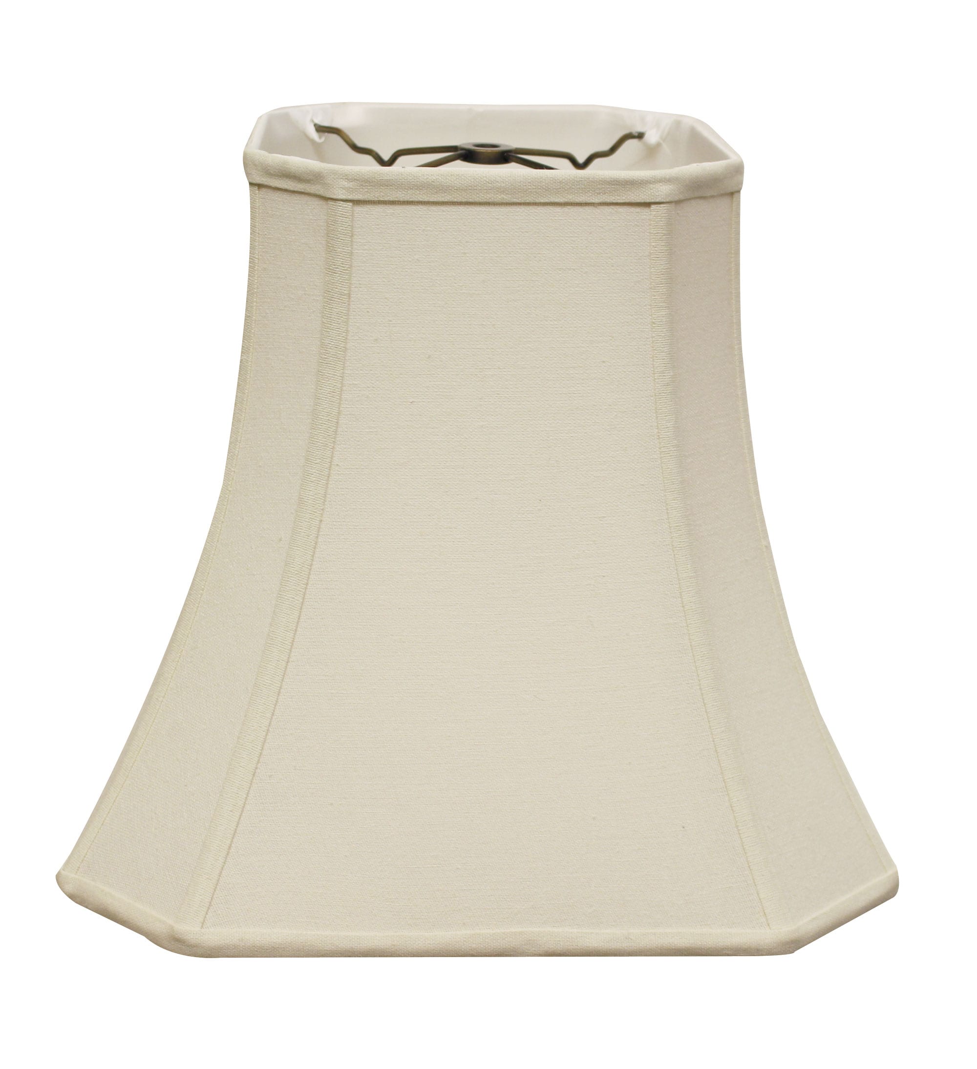 LOVMOR SF-Y-B075101173 Cut Corner Square Bell Softback Lampshade with Washer Fitter Natural Color Fabric Lampshade for Table Lamps Natural Linen 9 in Top x 16 in Bottom x 13 in Height