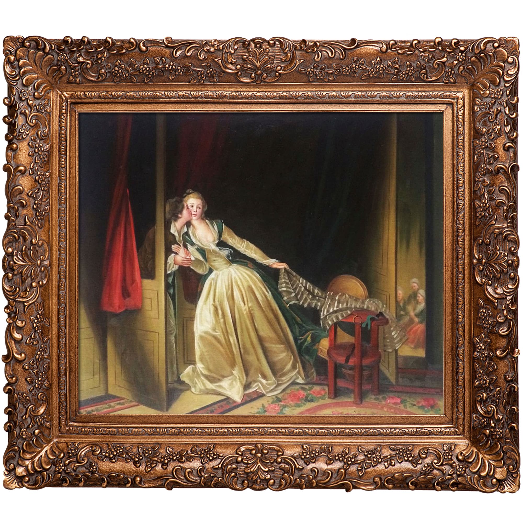 Brun snap humane La Pastiche The Stolen Kiss, Late 1780S Jean-honore Fragonard Framed  29.5-in H x 33.5-in W People Canvas Hand-painted Painting in the Wall Art  department at Lowes.com
