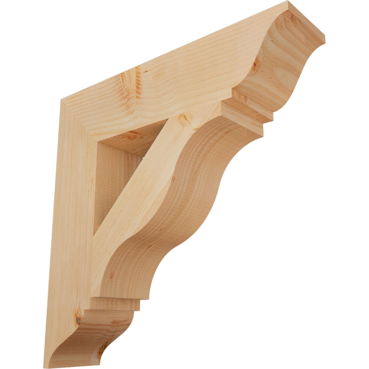Ekena Millwork BKT06X26X26FST01SDF Funston traditional smooth 5-1/2-in x 26-in x 26-in Douglas fir Brown Wood Standard bracket