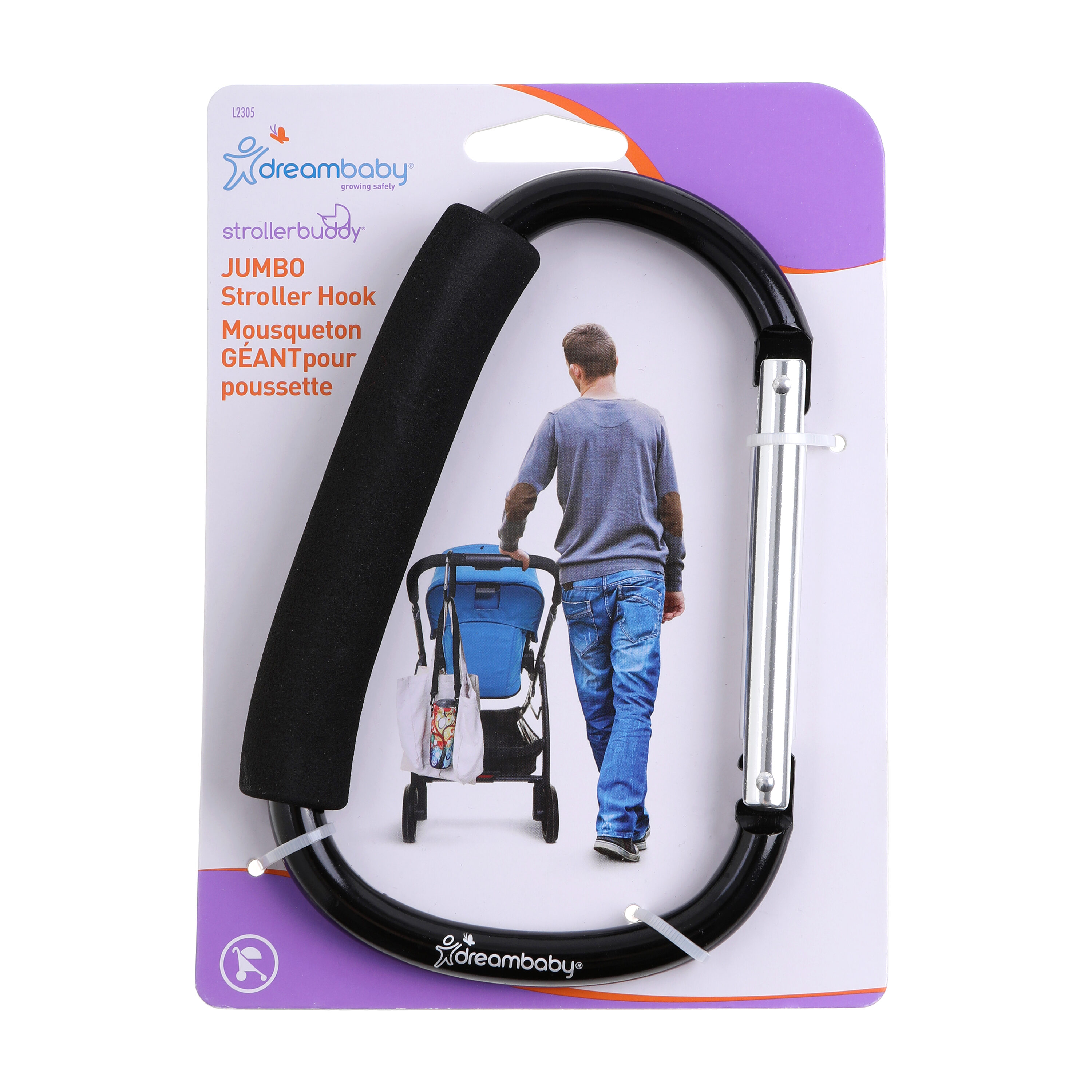 Dreambaby Strollerbuddy Jumbo Stroller Hook - Black Steel Stroller  Accessory for Convenient Storage and Easy Access to Essentials in the Child  Safety Accessories department at