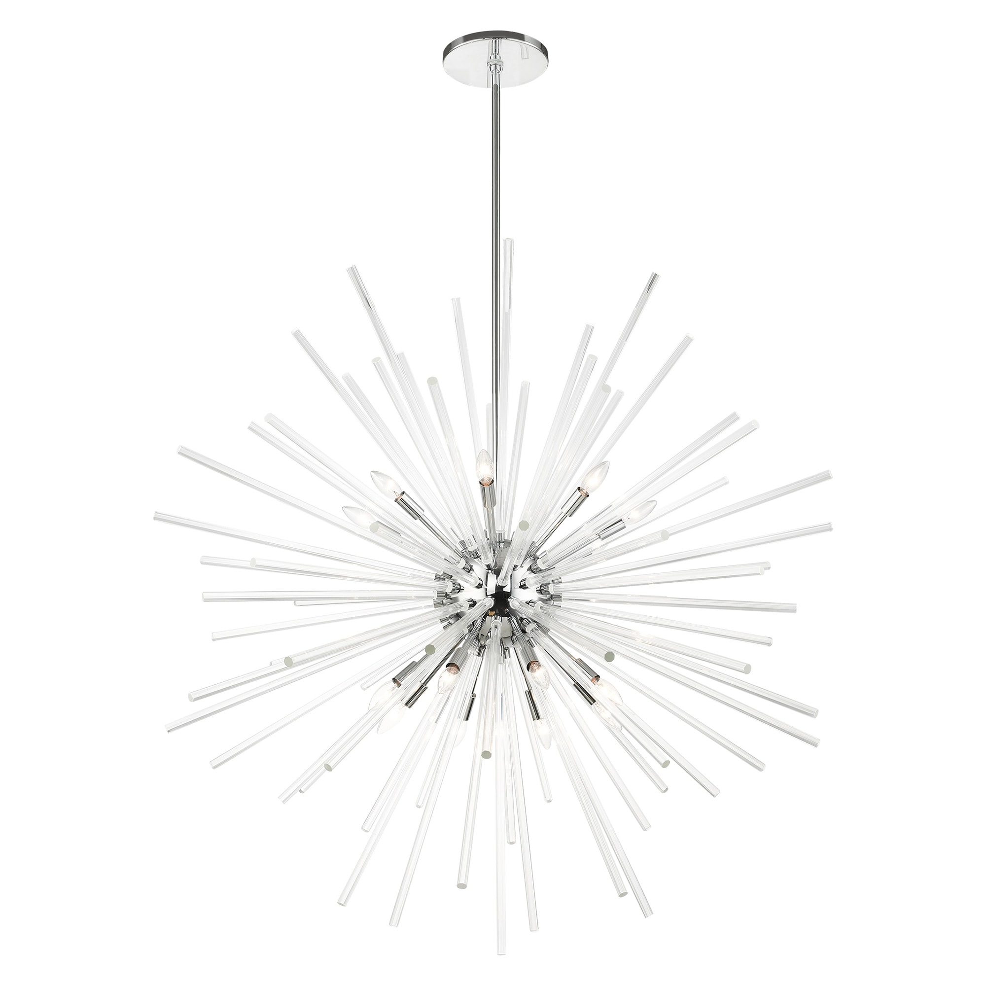 Polished Chrome and Clear Crystal 16-Light Foyer Pendant