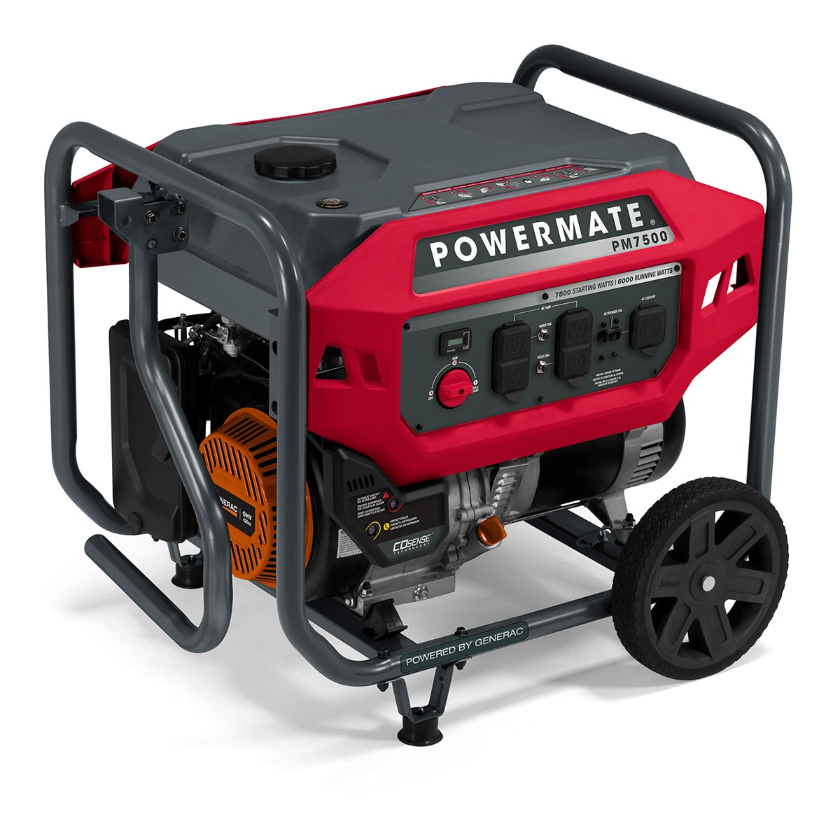 Powermate 7500 / 6000-Watt Single Fuel (Gasoline) Portable Generator in ...