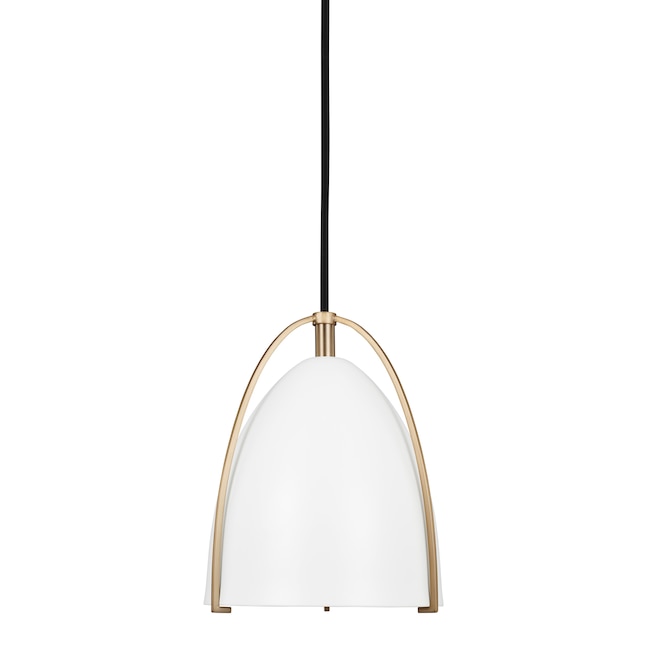 Sea Gull Lighting Norman Satin Brass Modern Contemporary Dome Mini Pendant Light In The Department At Com - Led Outdoor Ceiling Light Malena With Sensor