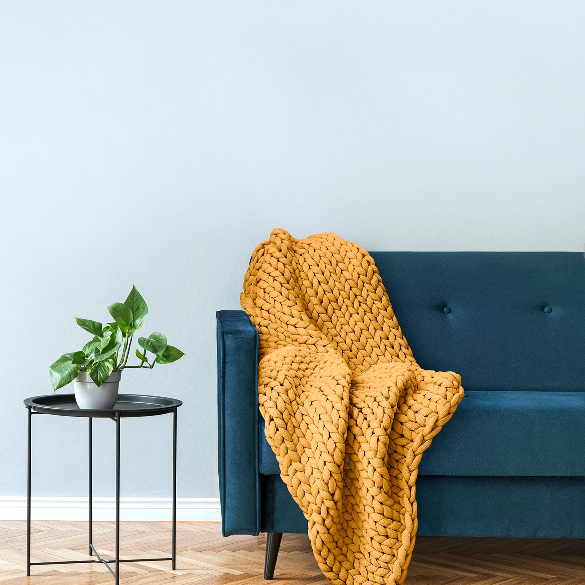 Donna Sharp Chunky Knit (Gold) 40-in x 50-in Acrylic Throw