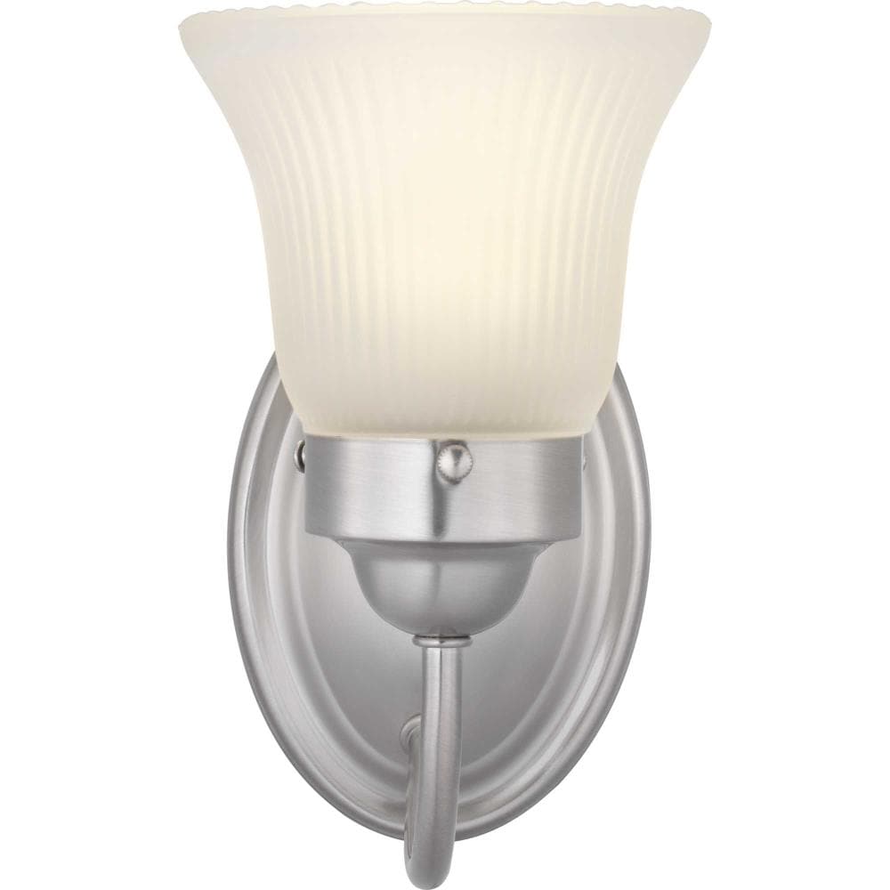 Brushed Nickel Fluted Glass 8.25" Vanity Light