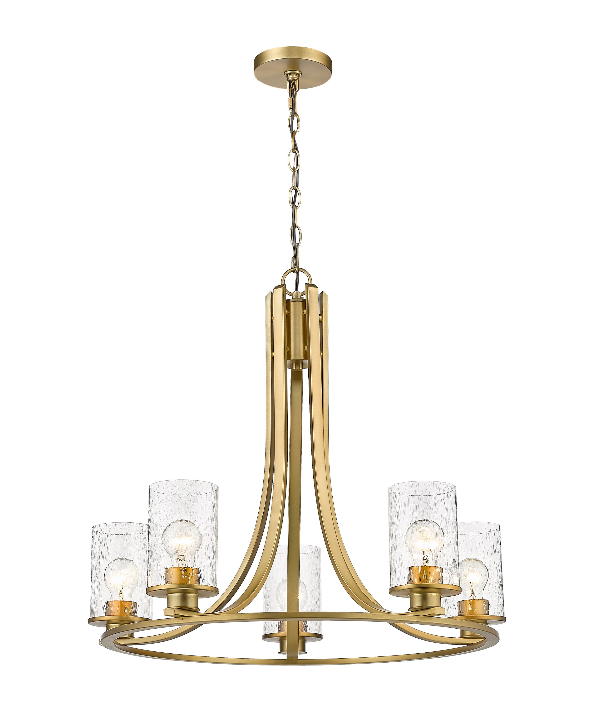 Z-Lite Beckett 5-Light Satin Brass Modern/Contemporary Dry rated ...