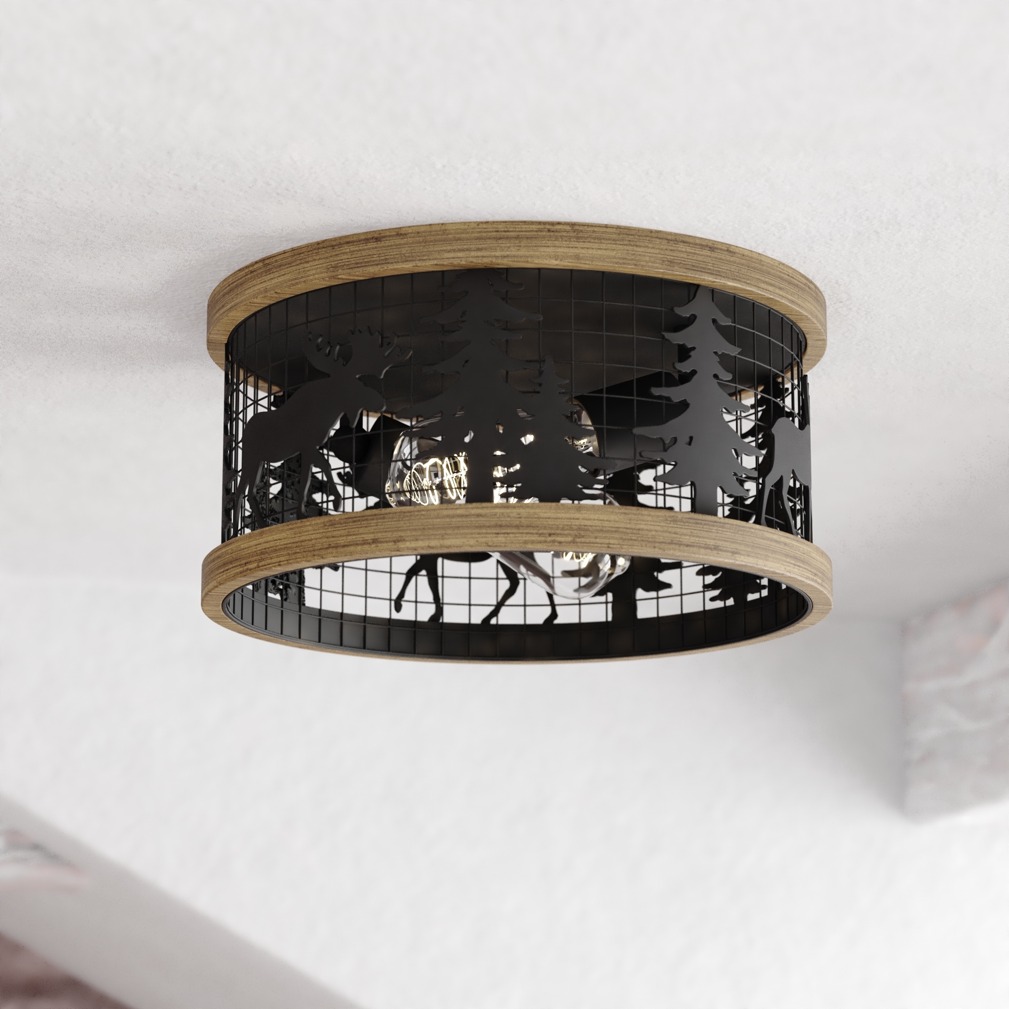 Cascadia C0307 Kodiak 2 -Light 12-in Matte Black Flush Mount Light