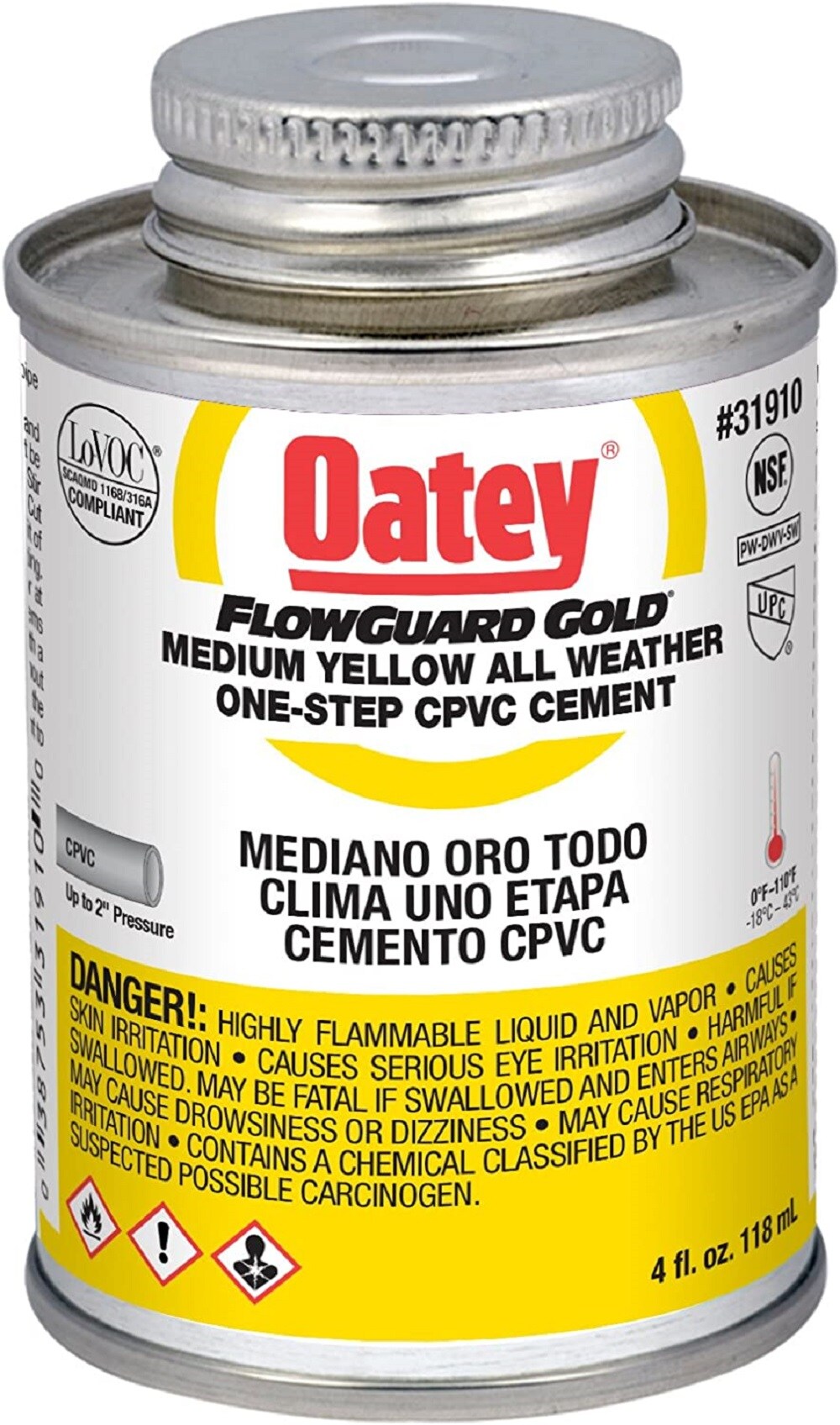 Oatey FlowGuard Gold 4-fl oz Gold C PVC Cement at Lowes.com