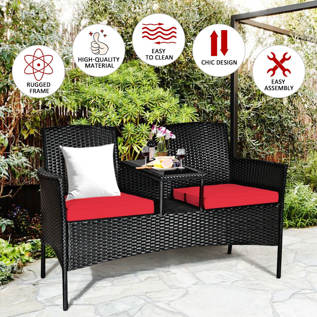 WELLFOR OUJ63234RE Patio-Sofas-Daybeds - View #4
