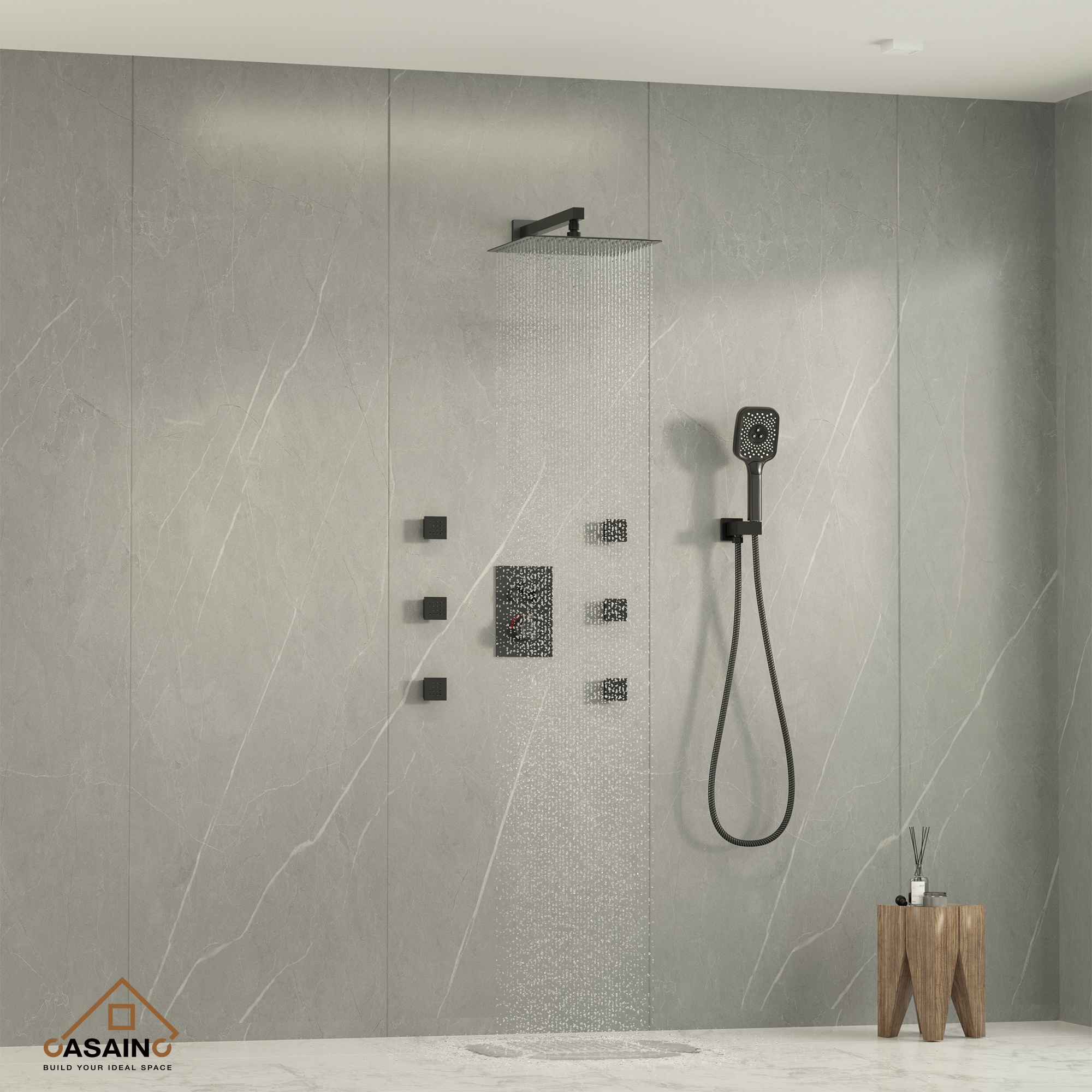 CASAINC CS6219-12MB Showerhead-Bar-Panels - View #3