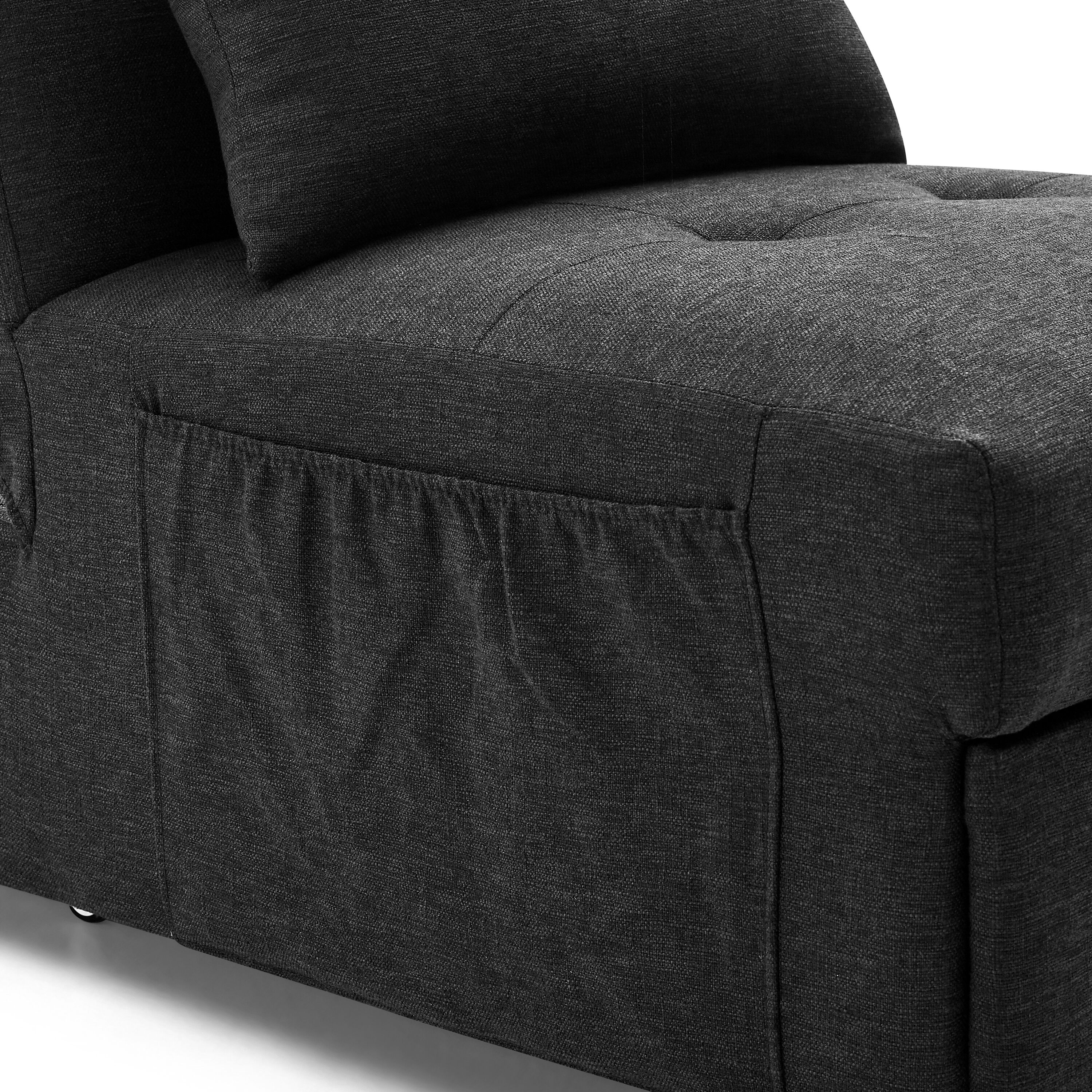 Runesay Sofa Bed Black Contemporary/Modern Velvet Full Sofa Bed In The ...