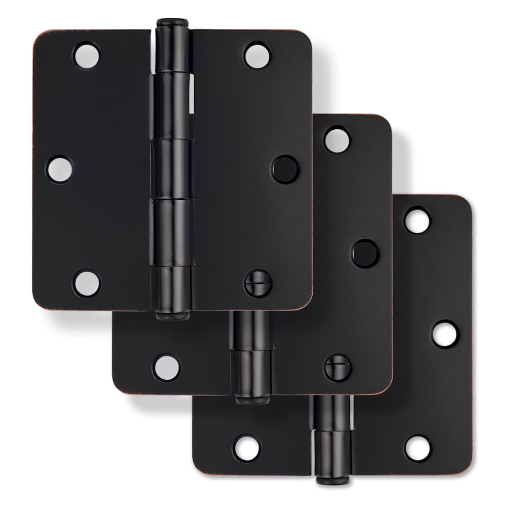 Miseno MDH3513 31/2 x 31/2 Plain Bearing 1/4 Inch Radius Corner Door Hinge Pack of 3 #MDH3513ORB