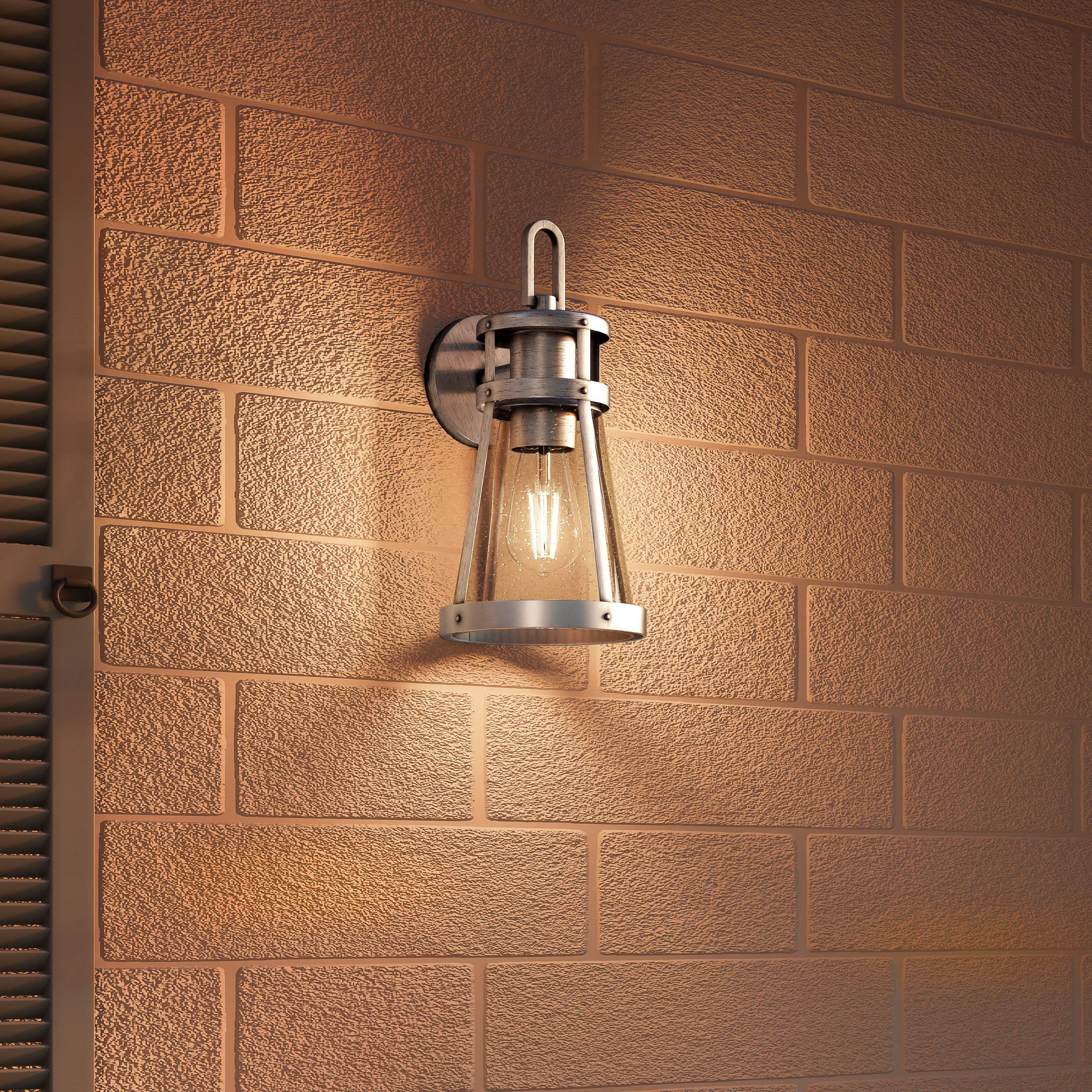 Quoizel BAB8406ABA Barber 1 -Light 12.75-in H Antique Gray Hardwired Outdoor Wall Light