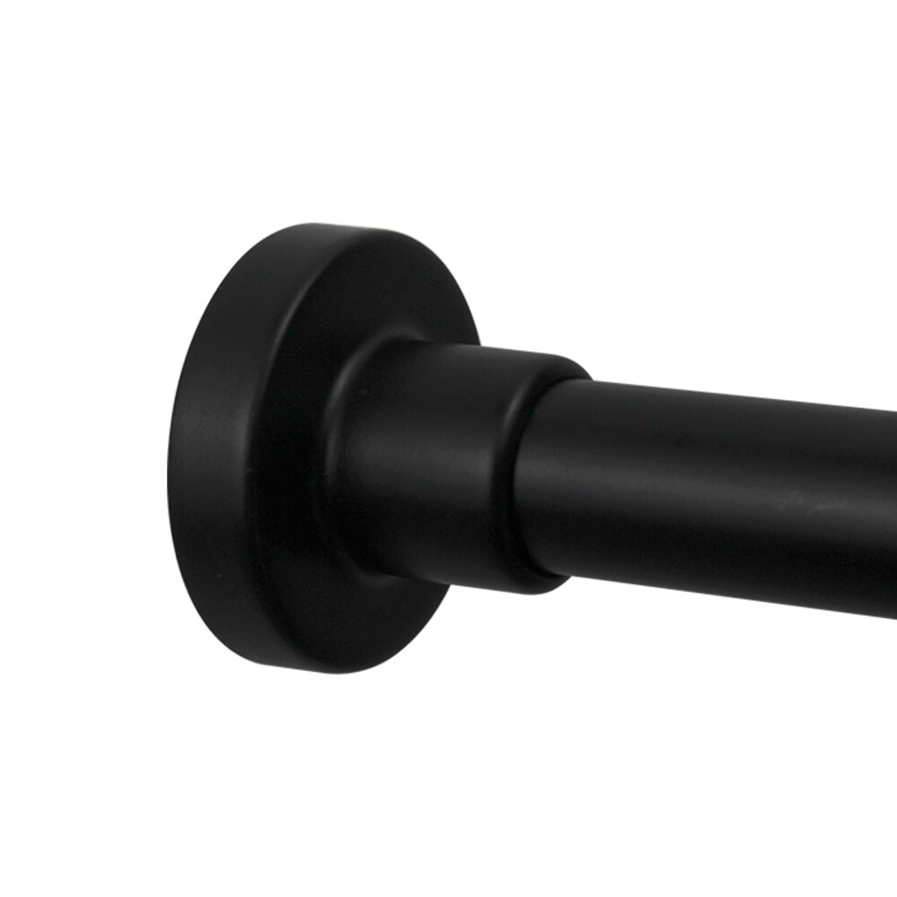 Origin 21 42-in to 72-in Matte Black Tension Single Straight Adjustable Shower Curtain Rod